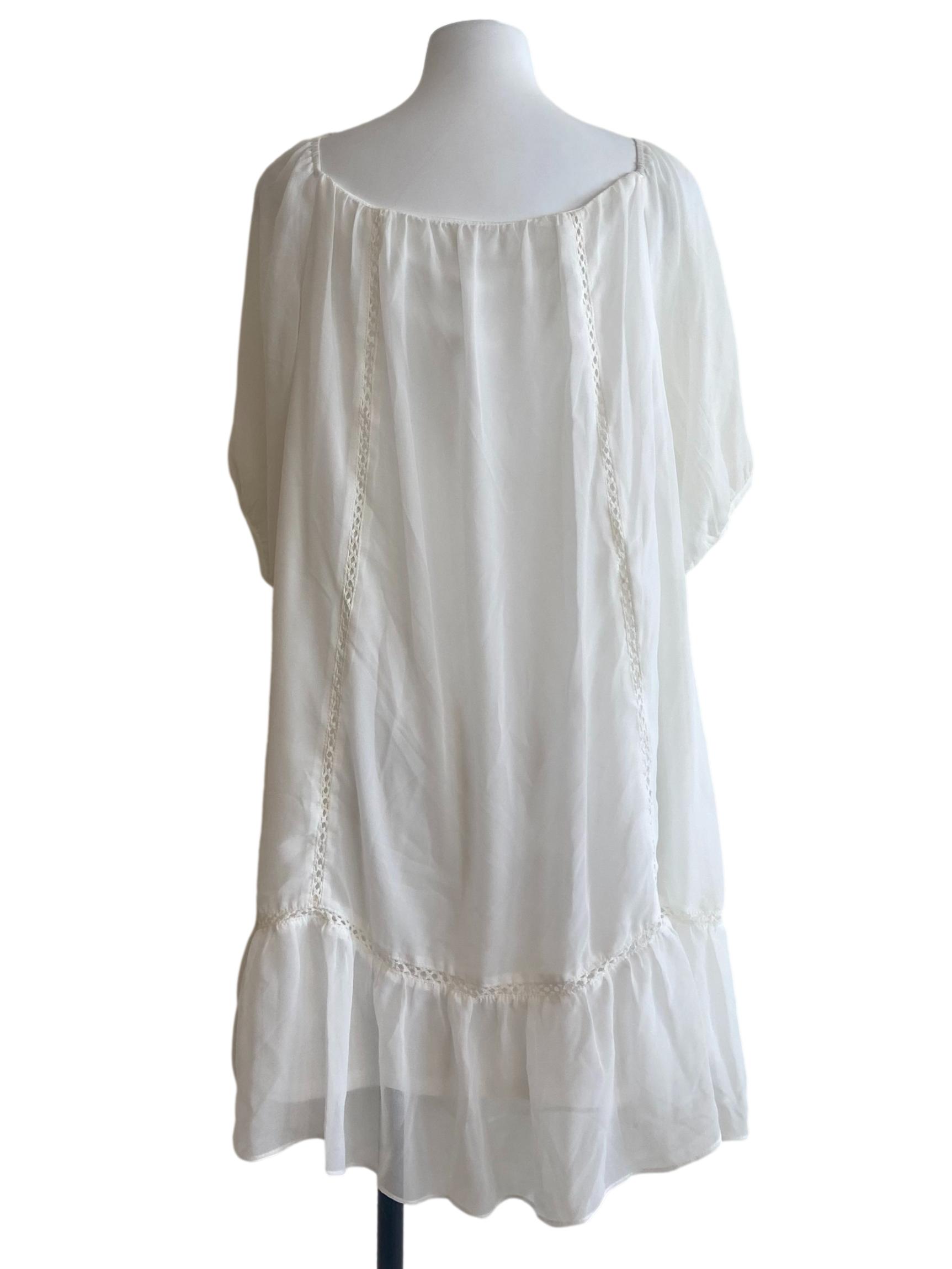 White Embroidery Shift Dress