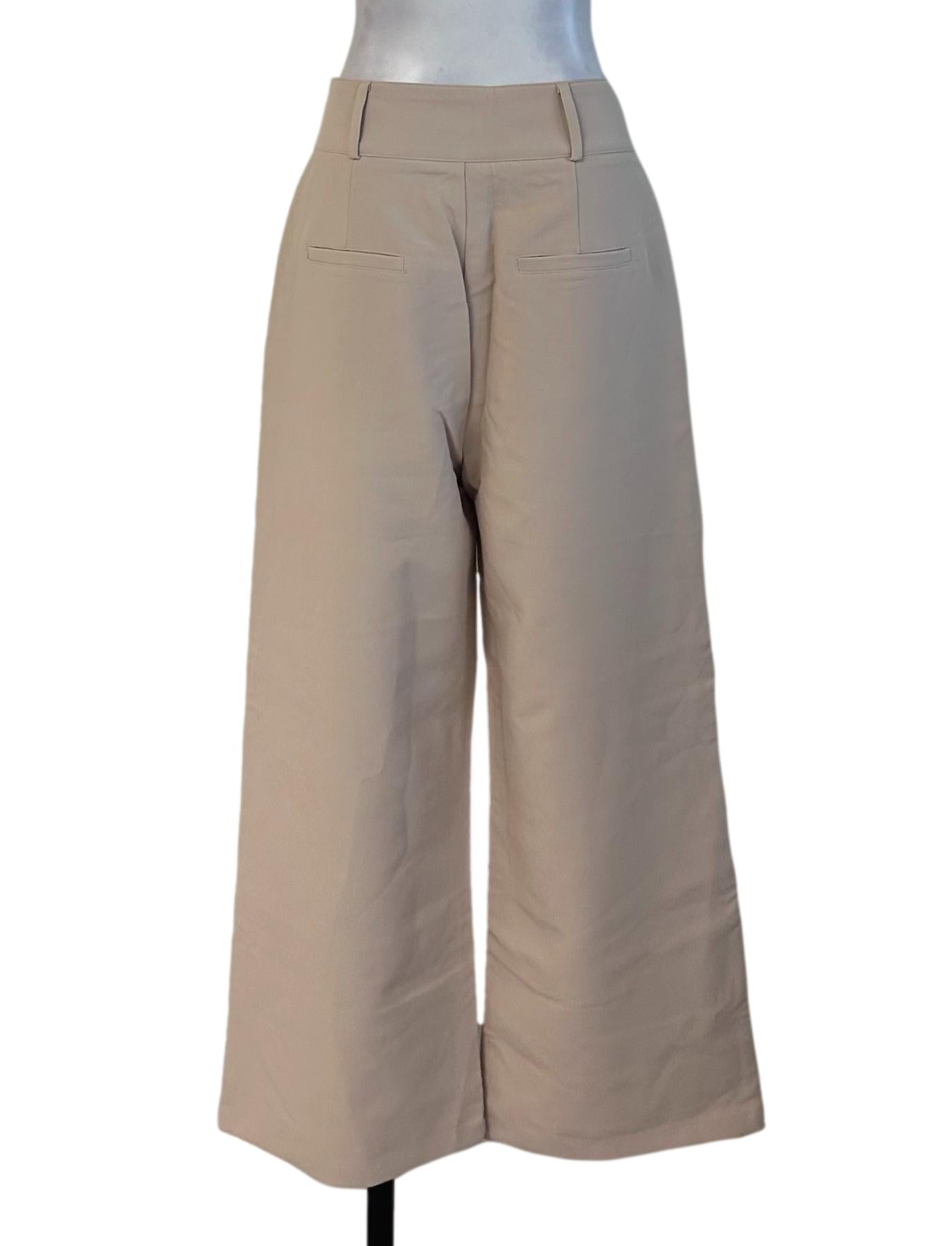 Sand Beige Wide Leg Pants