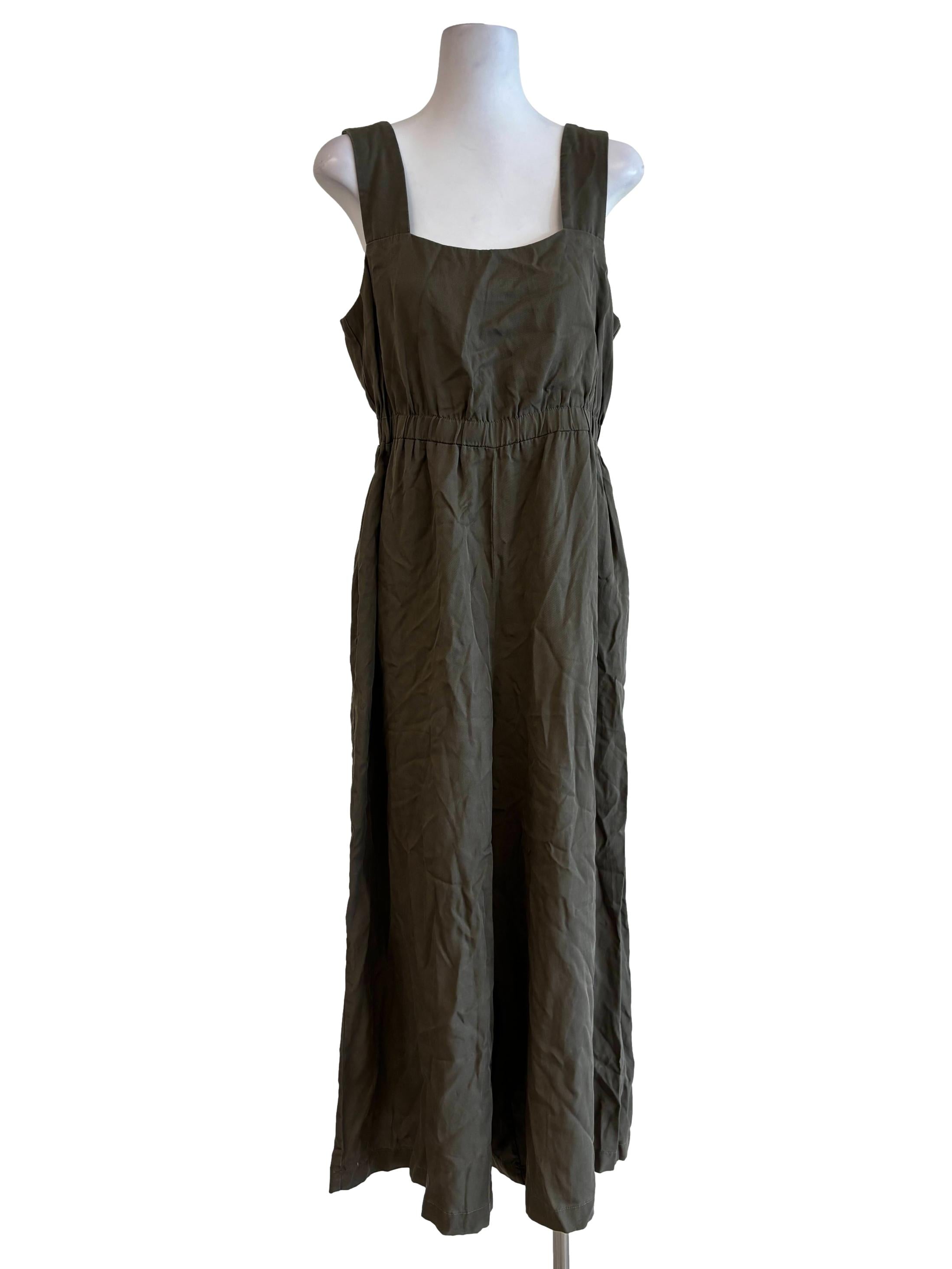 Olive Green Sleeveless Jumpsuit