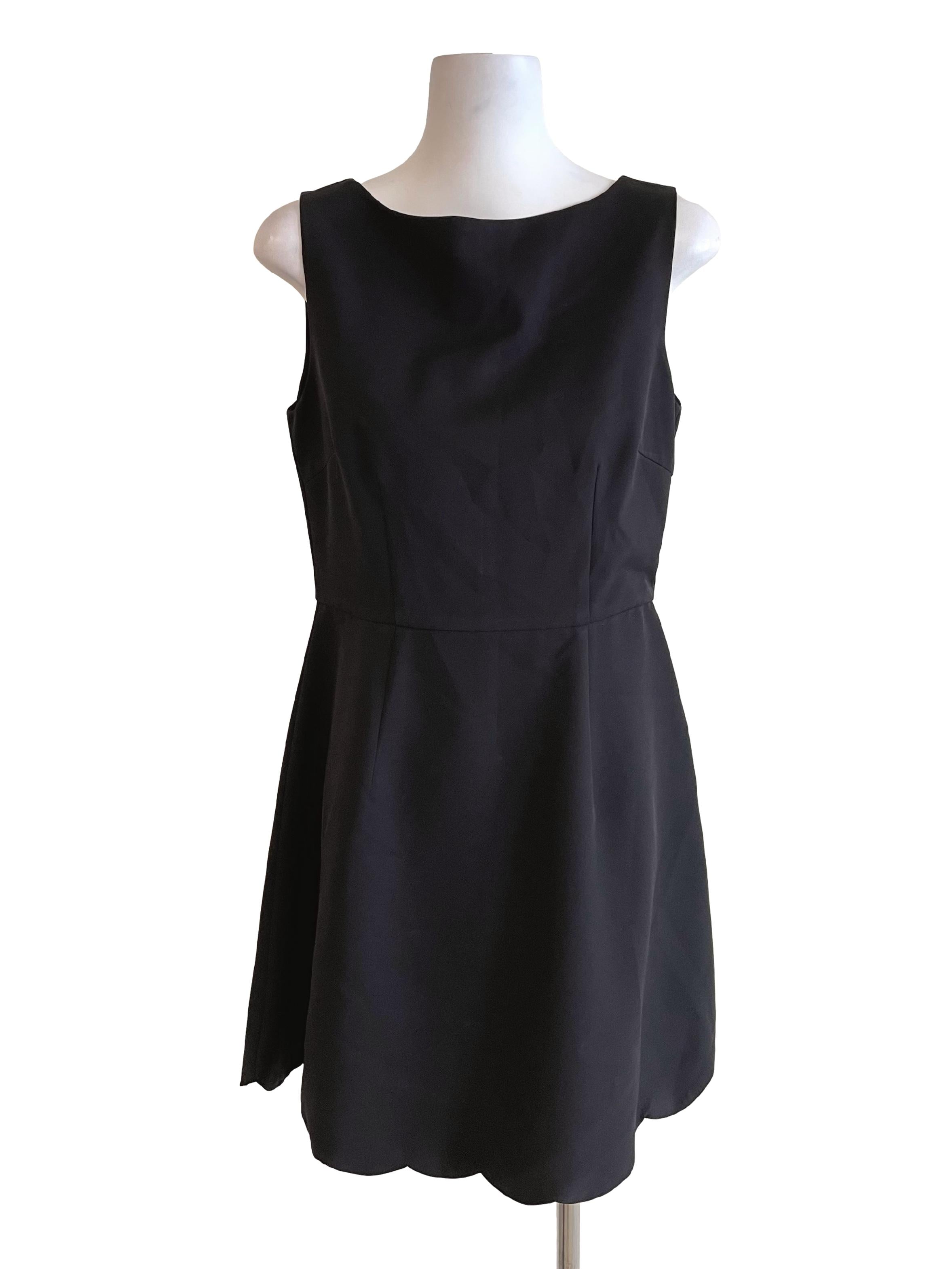 Black Boat Neck Pegged Dress