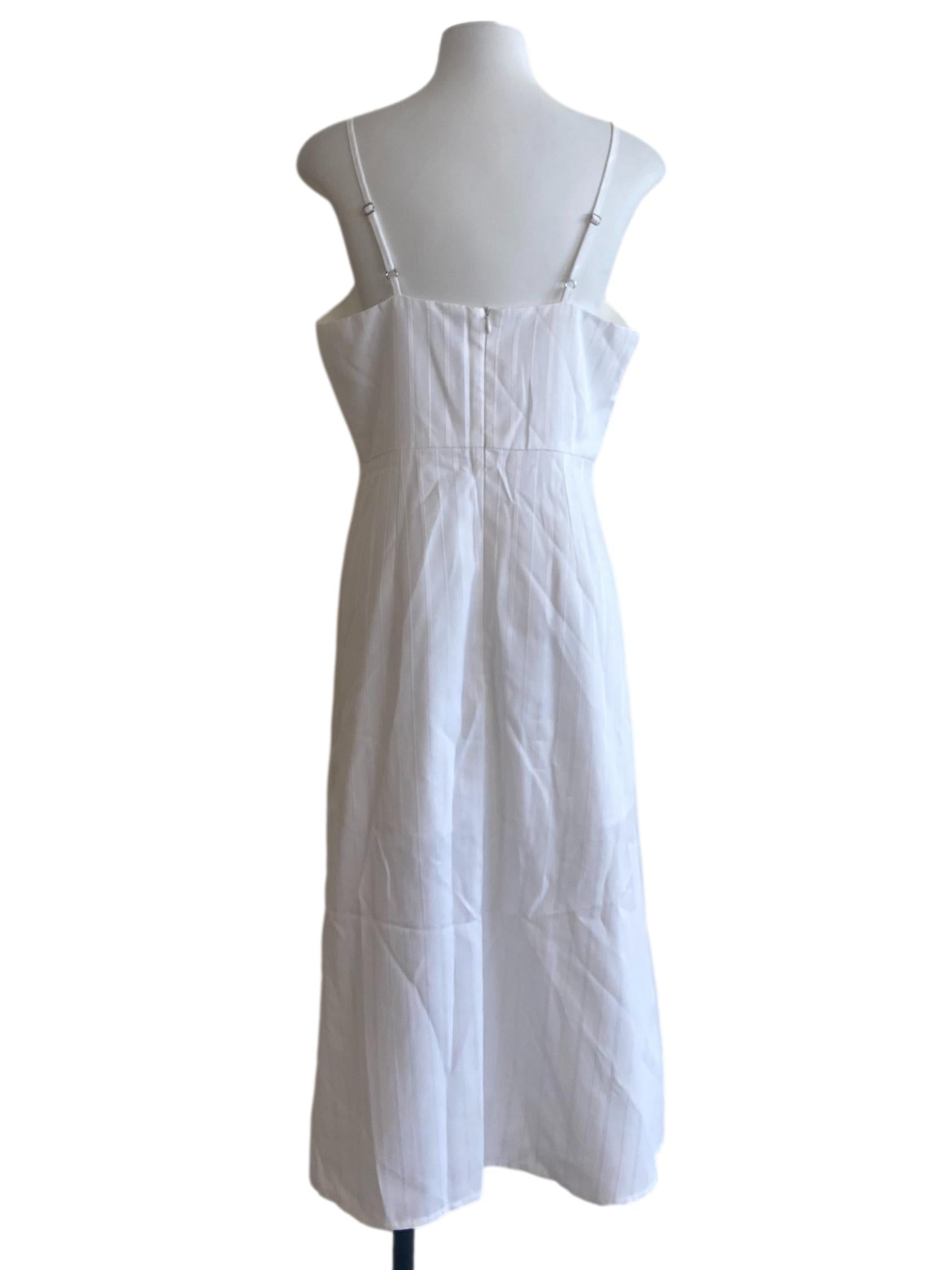 White Slit Apron Dress