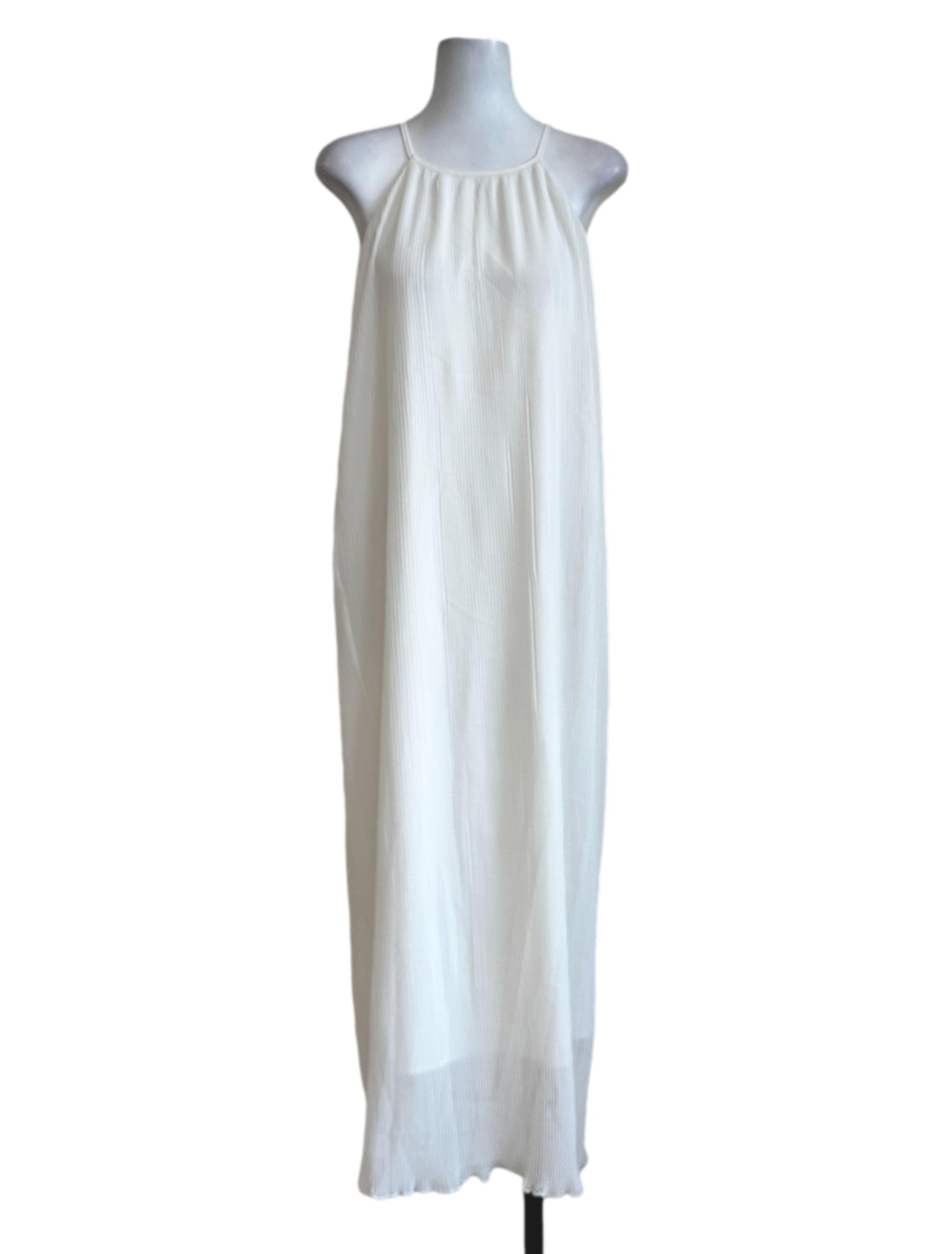 Daisy White Pleated Dress