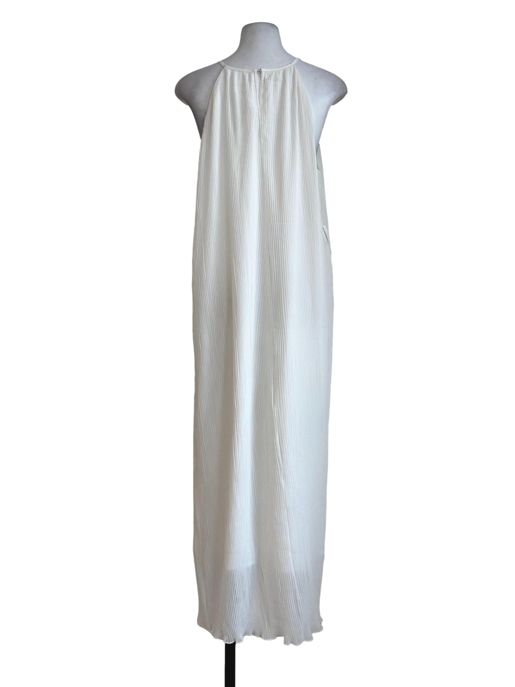 Daisy White Pleated Dress