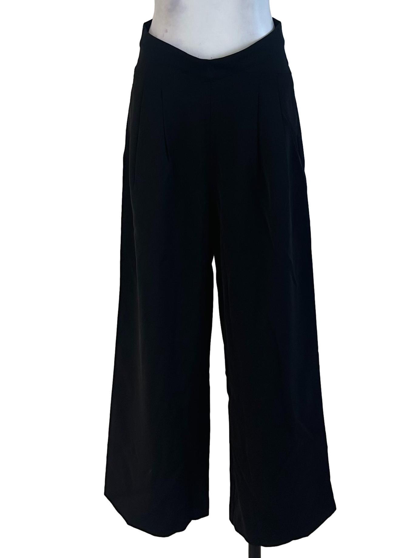 Raven Black V Shape Straight Pants