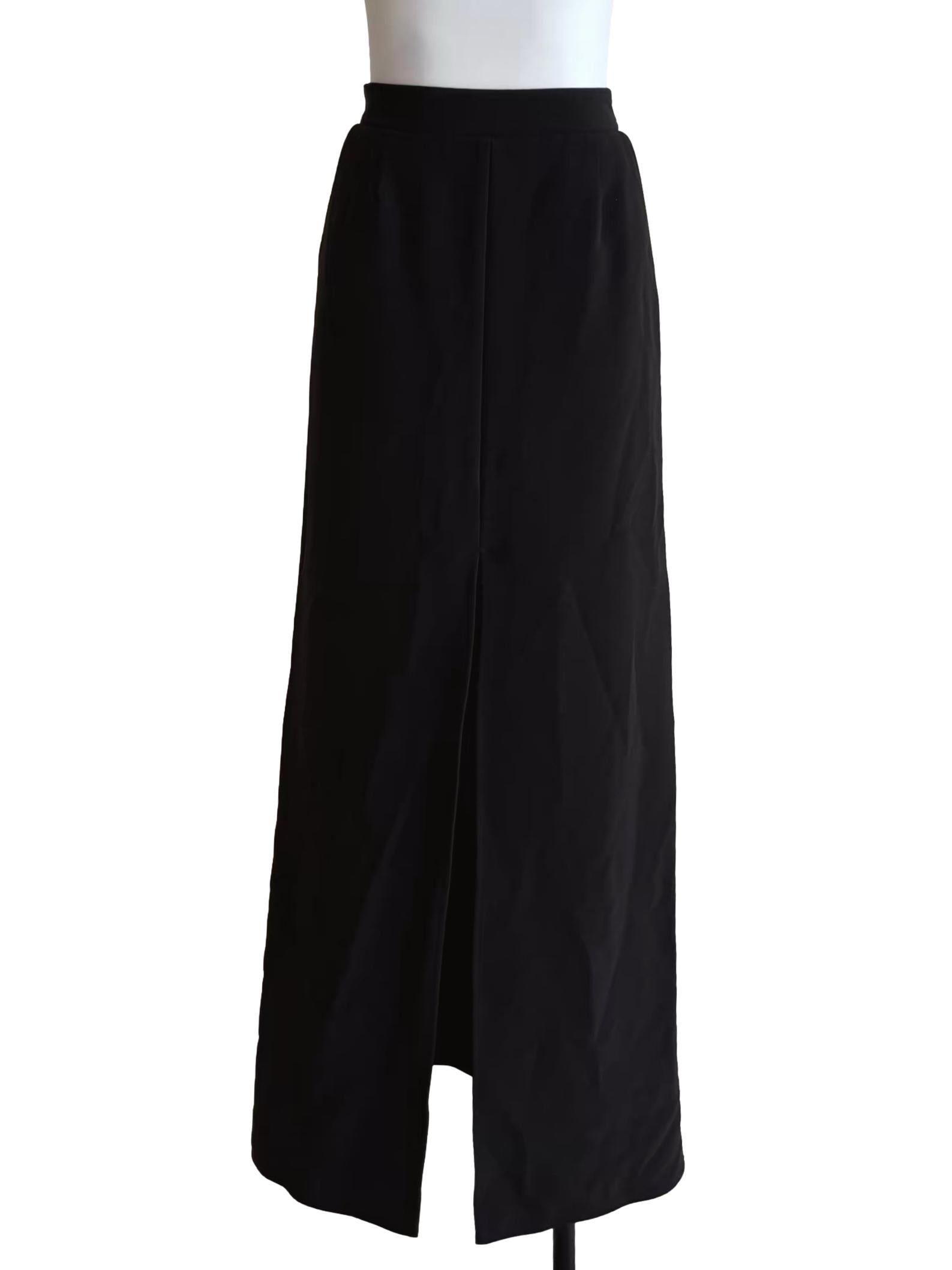 Ink Black Front Slit Maxi Skirt