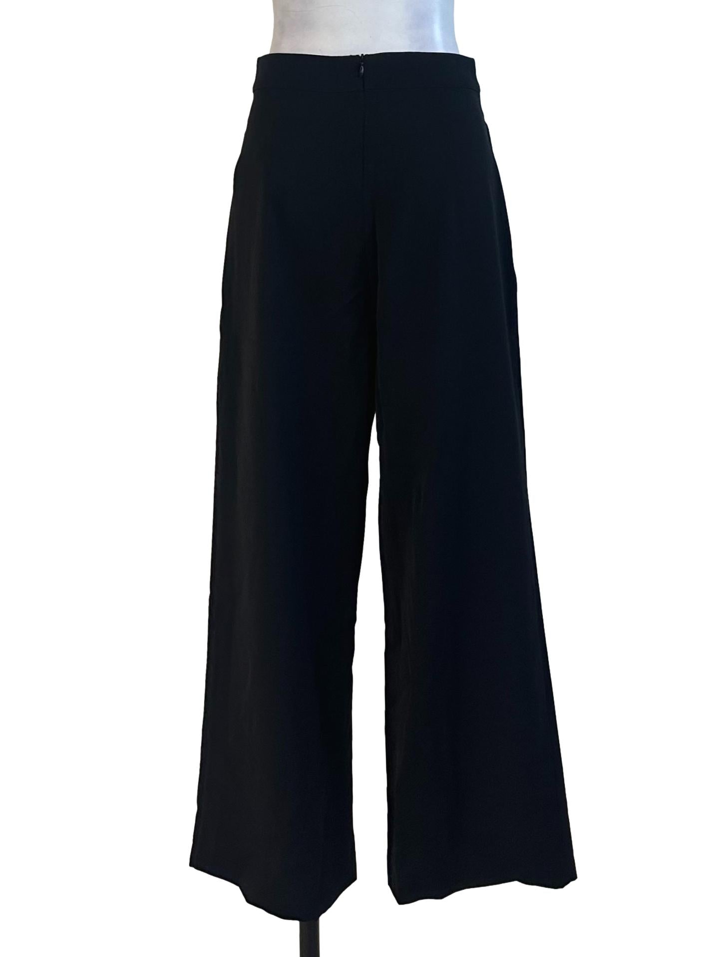 Raven Black V Shape Straight Pants