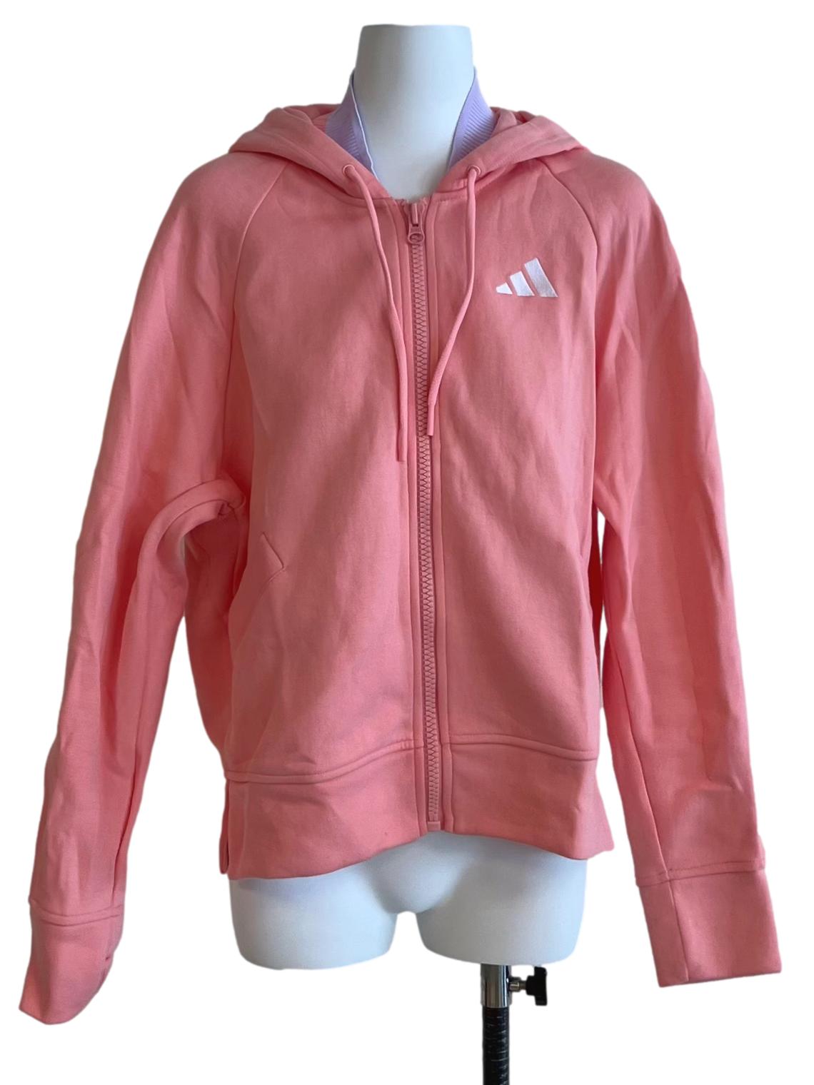 Pink Plain Zip-Up Hoodie