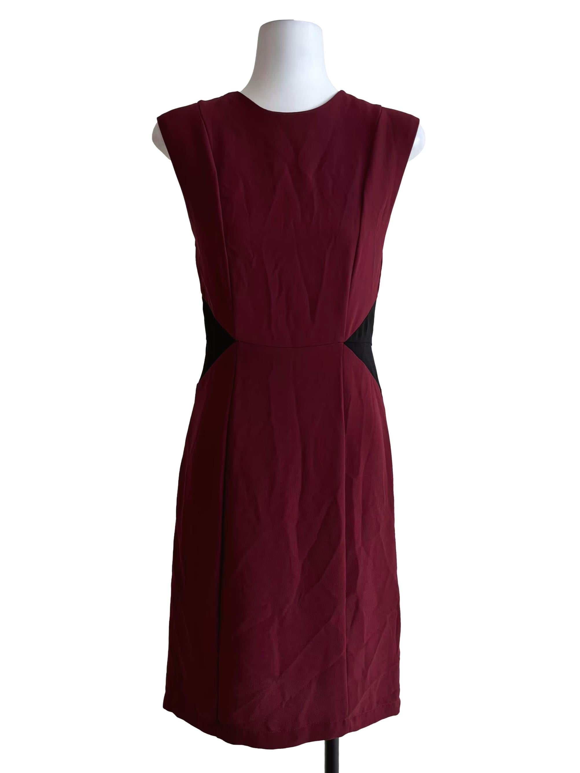 Maroon Sleeveless Sheath Dress