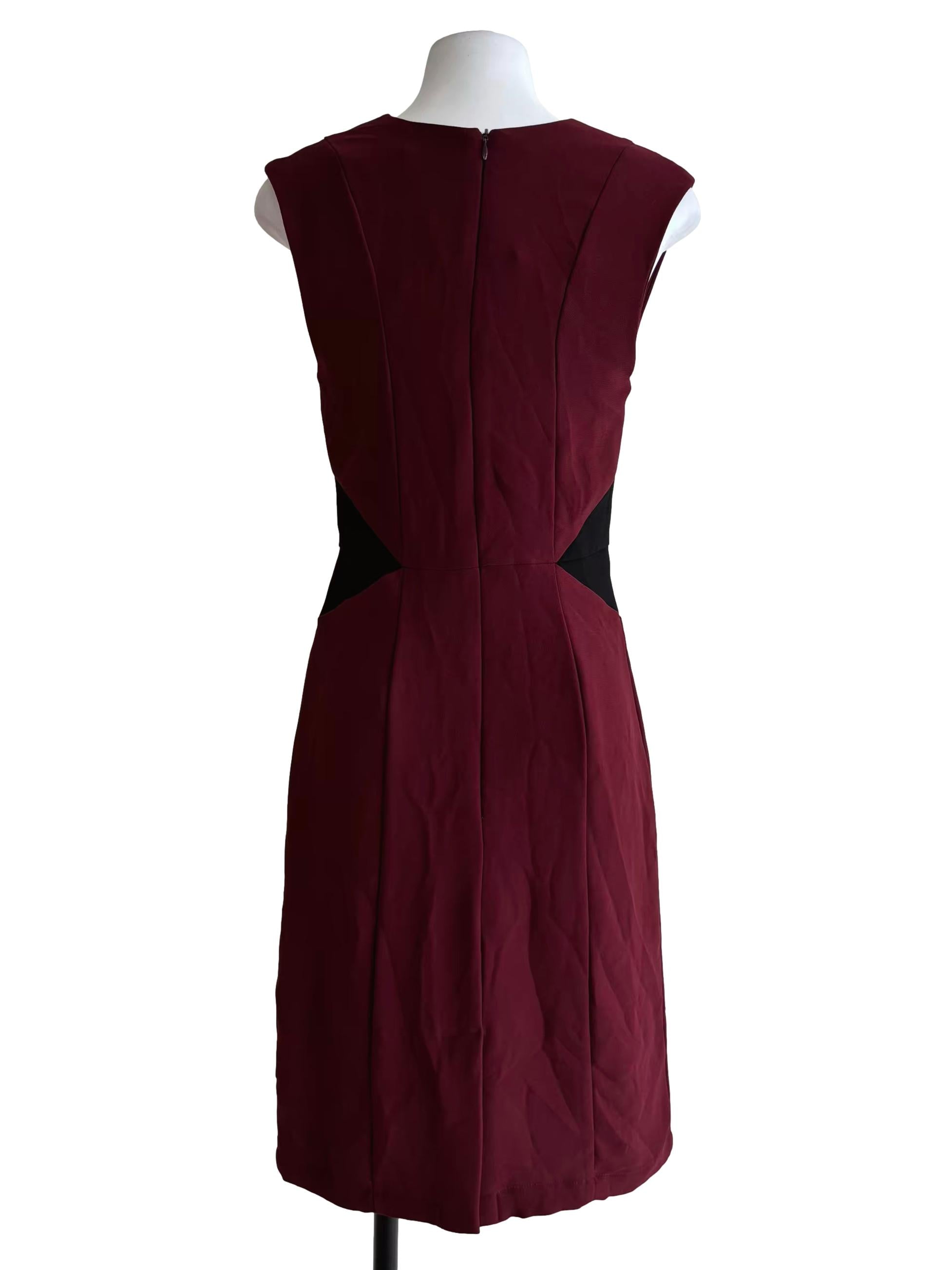 Maroon Sleeveless Sheath Dress