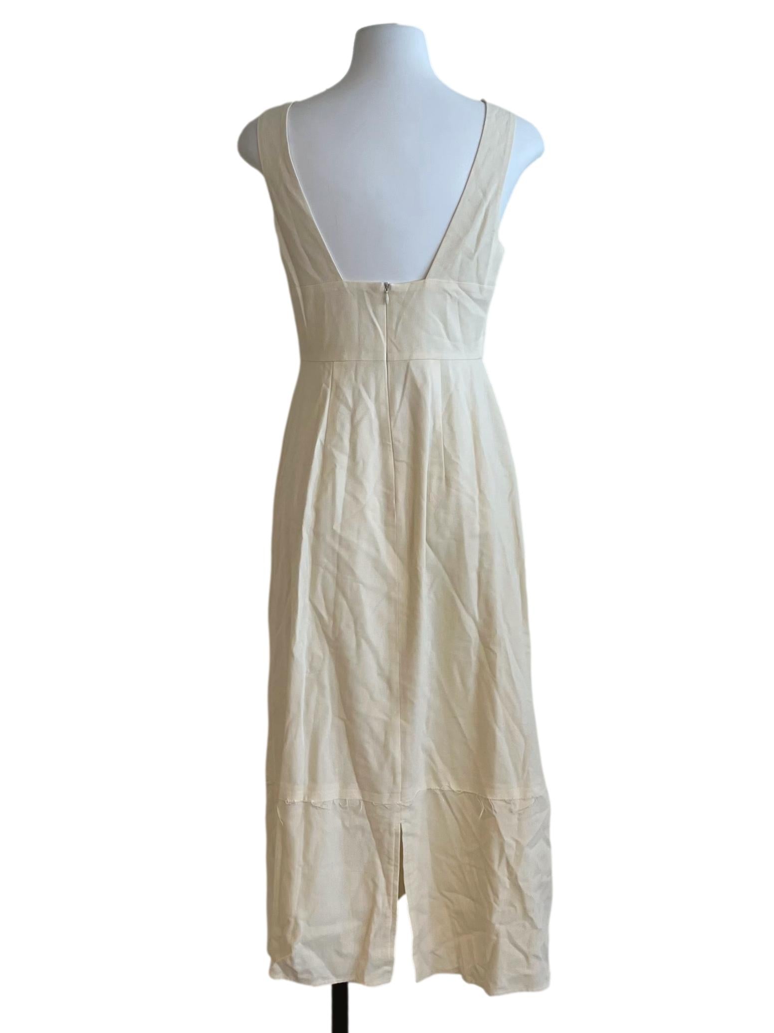 Linen Fitted Midi Dress OSN