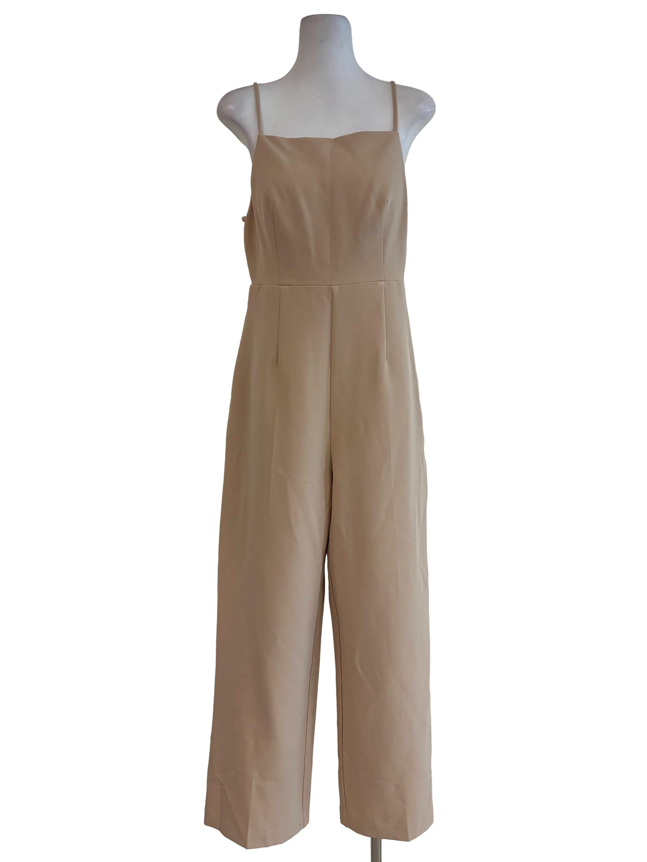 Wheat Spaghetti Strap Jumpsuit