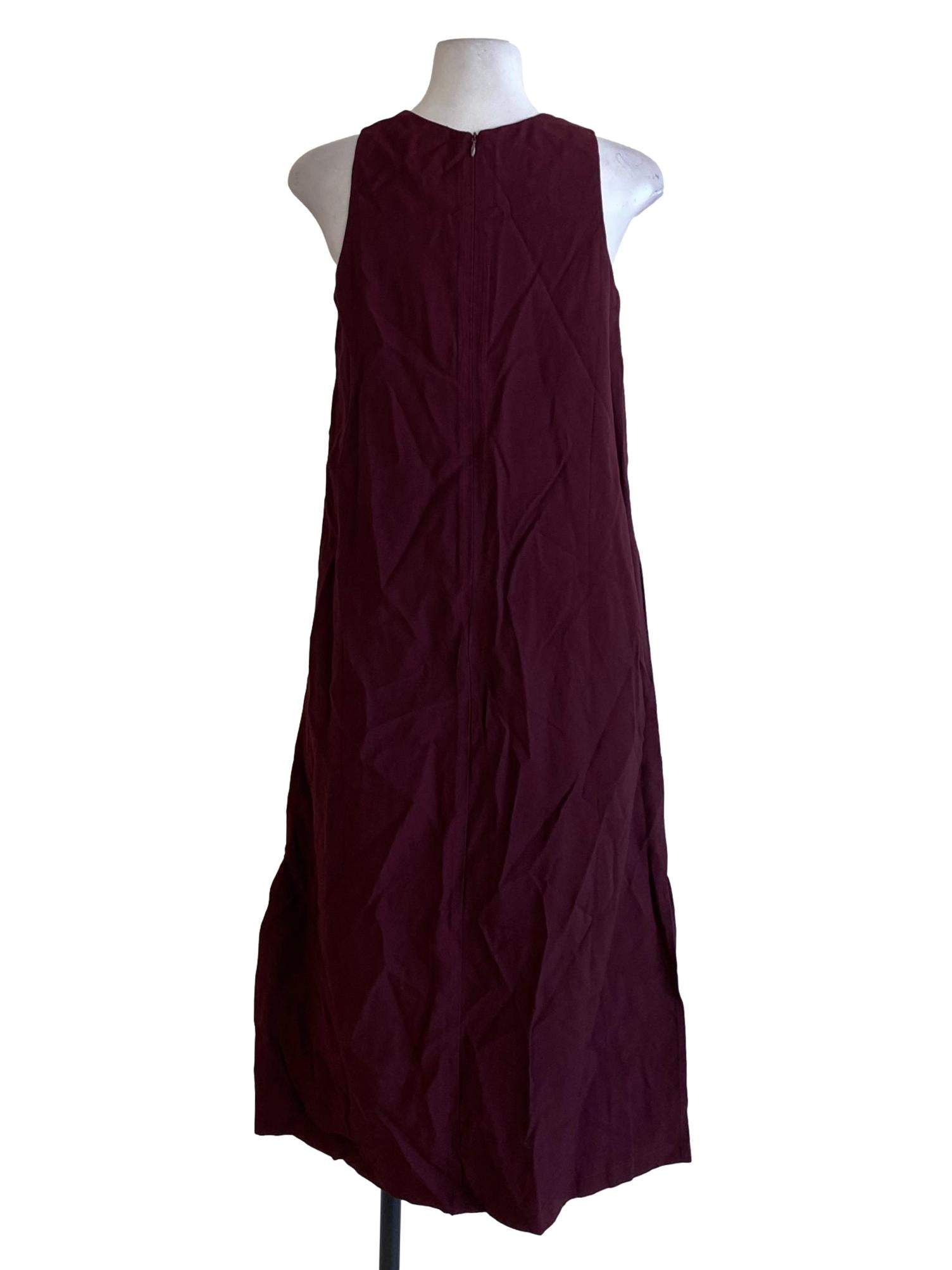 Plum Purple Round Neck Sleeveless Shift Dress