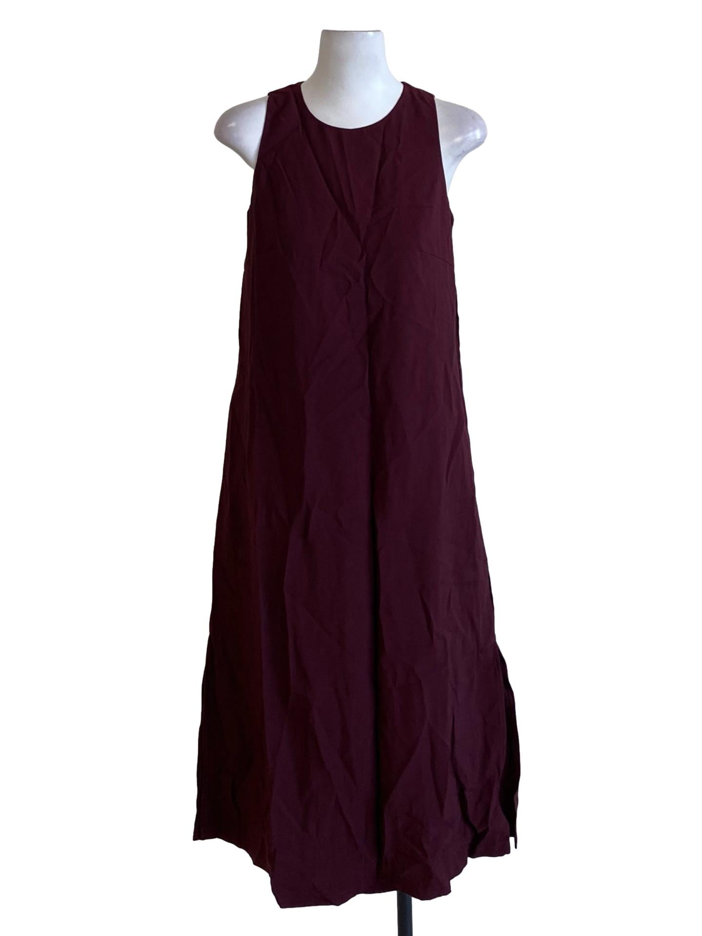 Plum Purple Round Neck Sleeveless Shift Dress