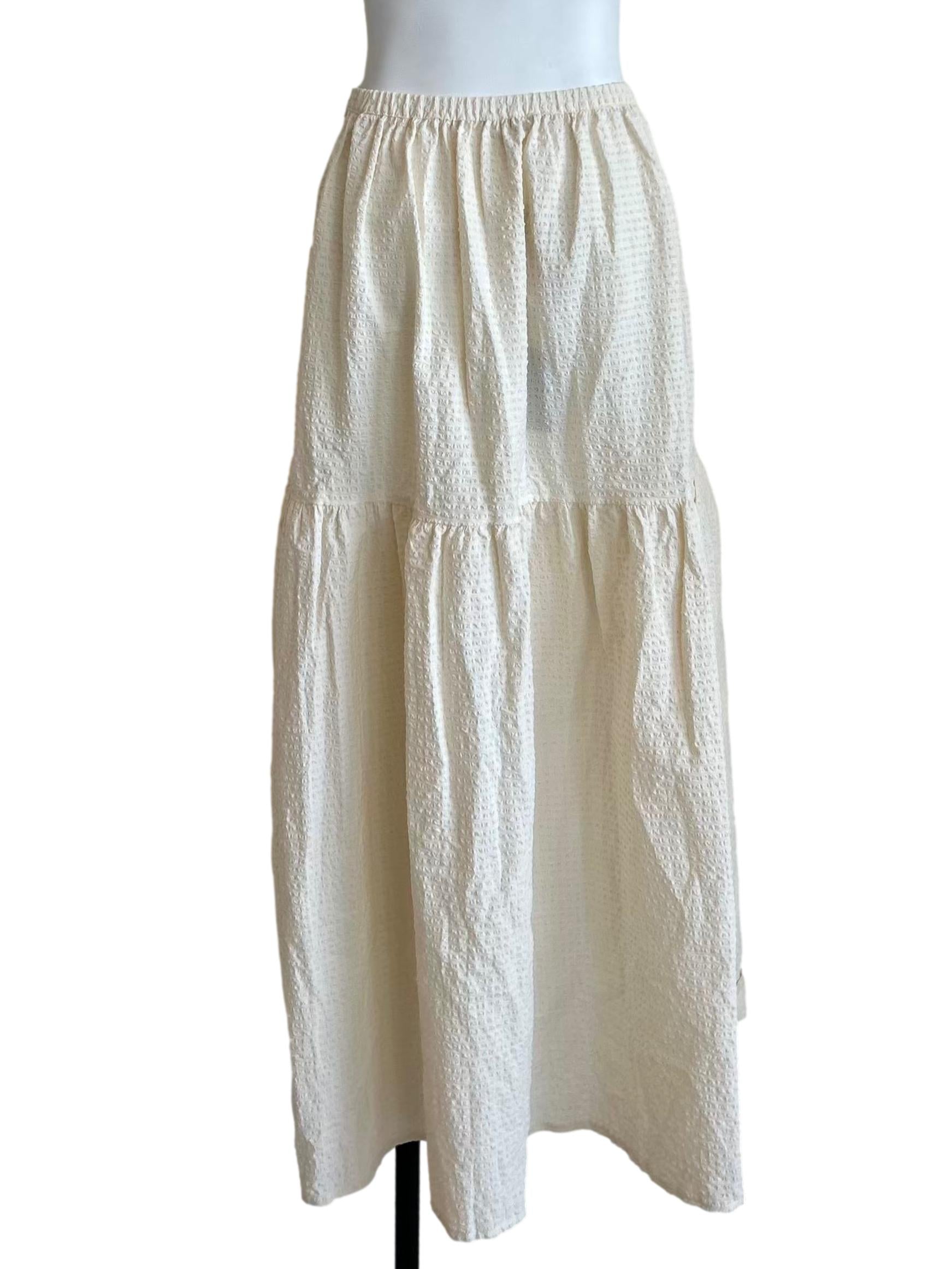 White High Low Tiered Skirt