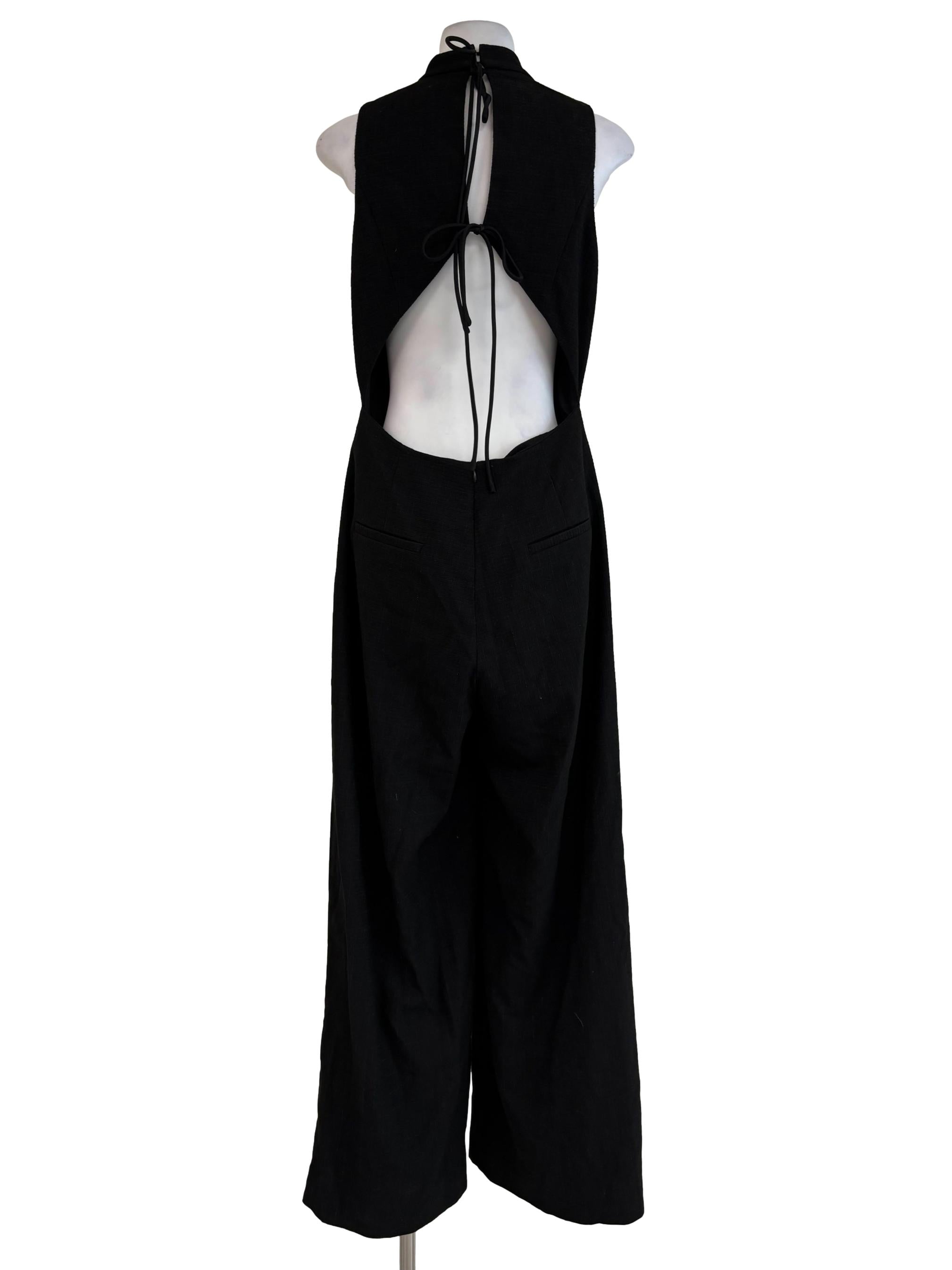 Night Black Sleeveless Wide Leg Jumpsuit