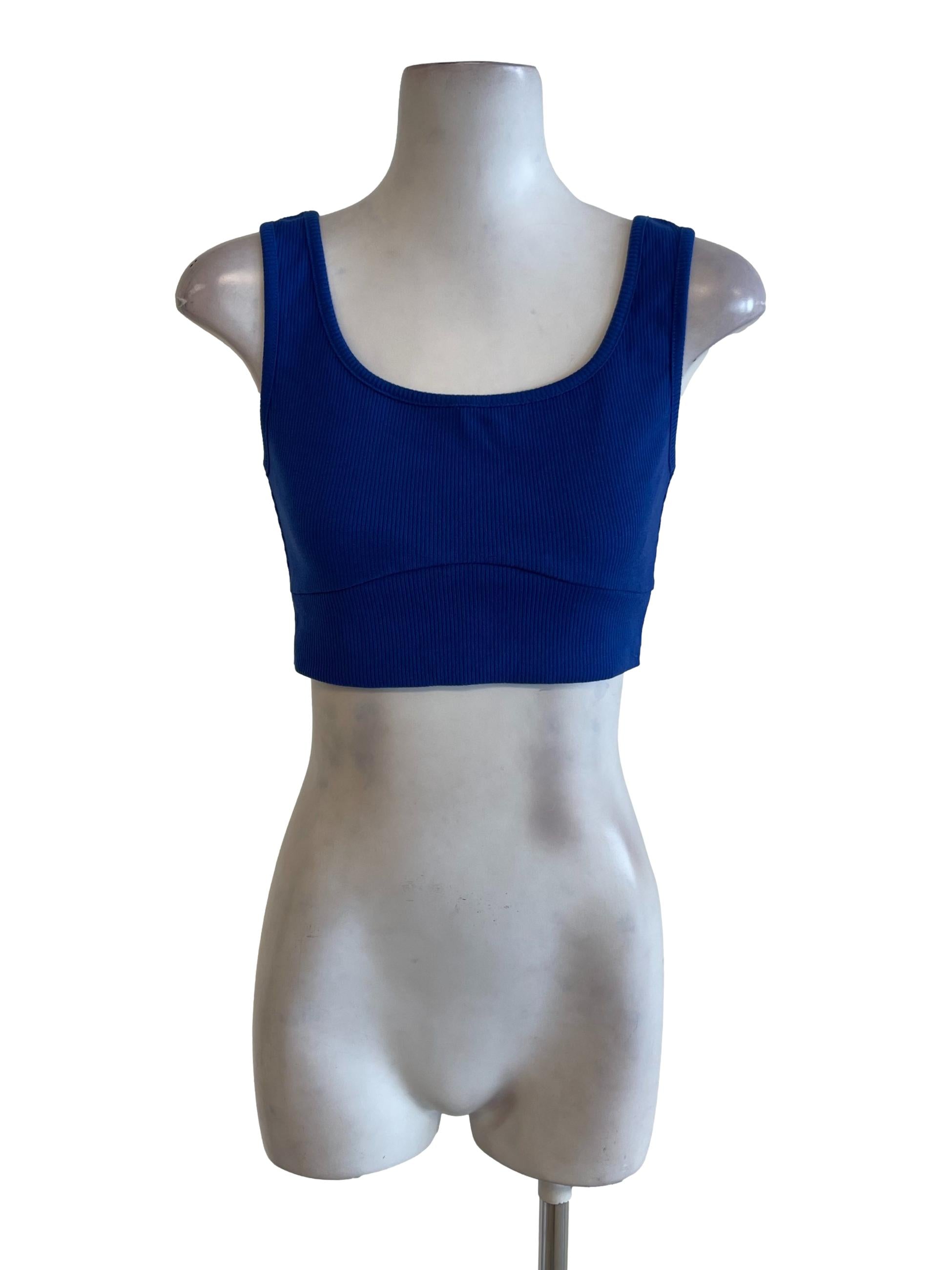 Royal Blue Square Neck Fitted Top