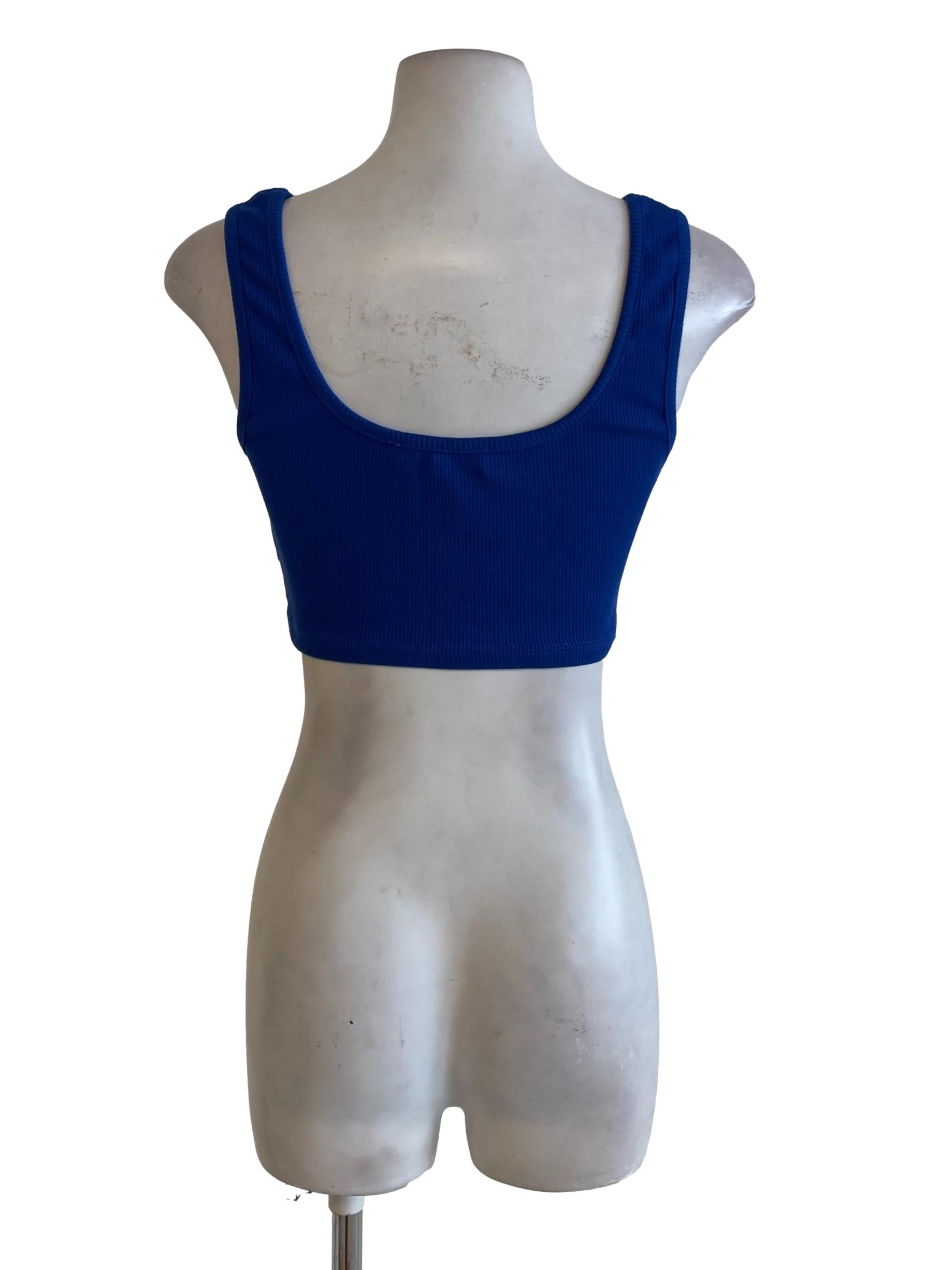 Royal Blue Square Neck Fitted Top