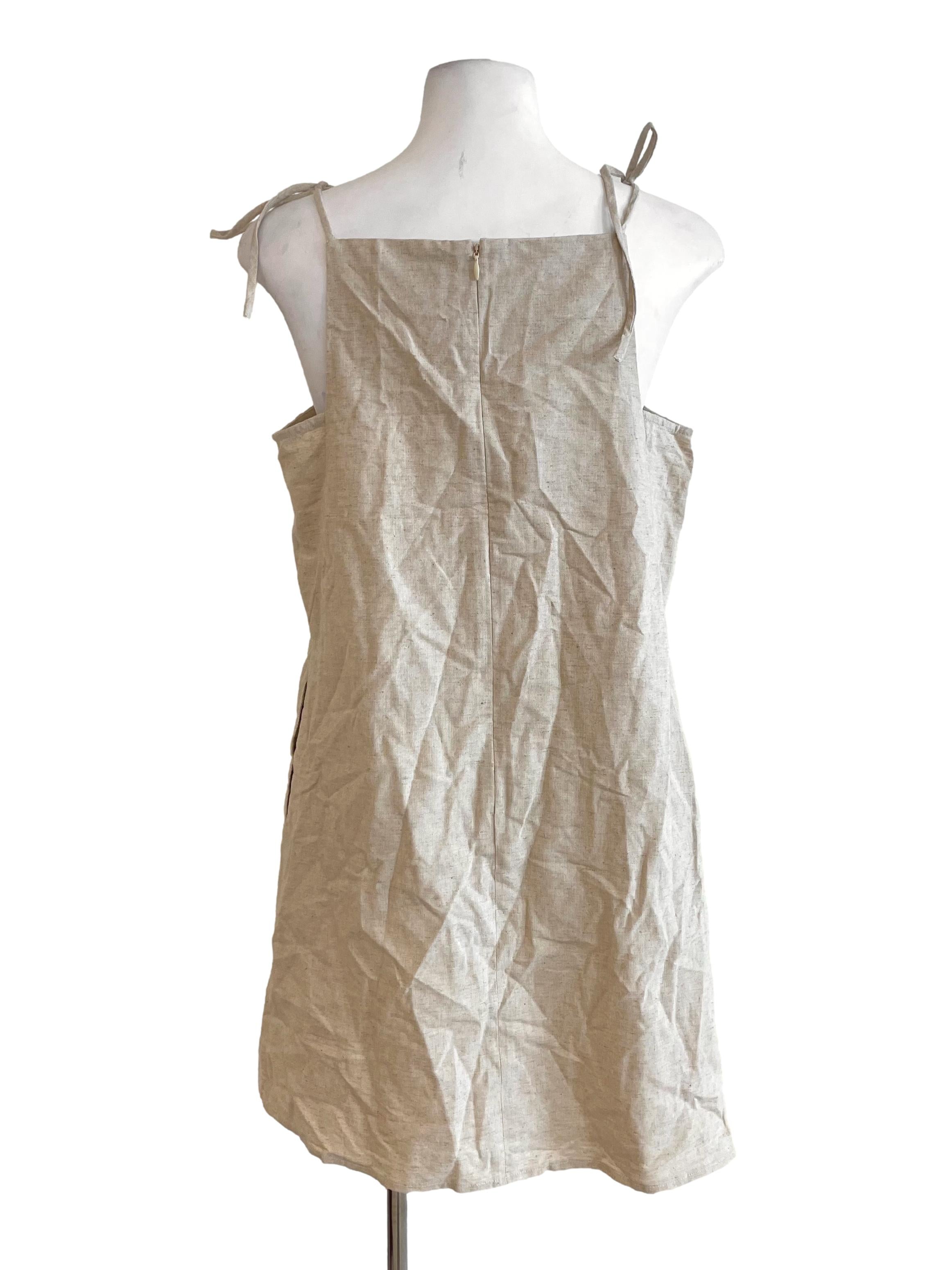 Beige Tie Straps Dress LB