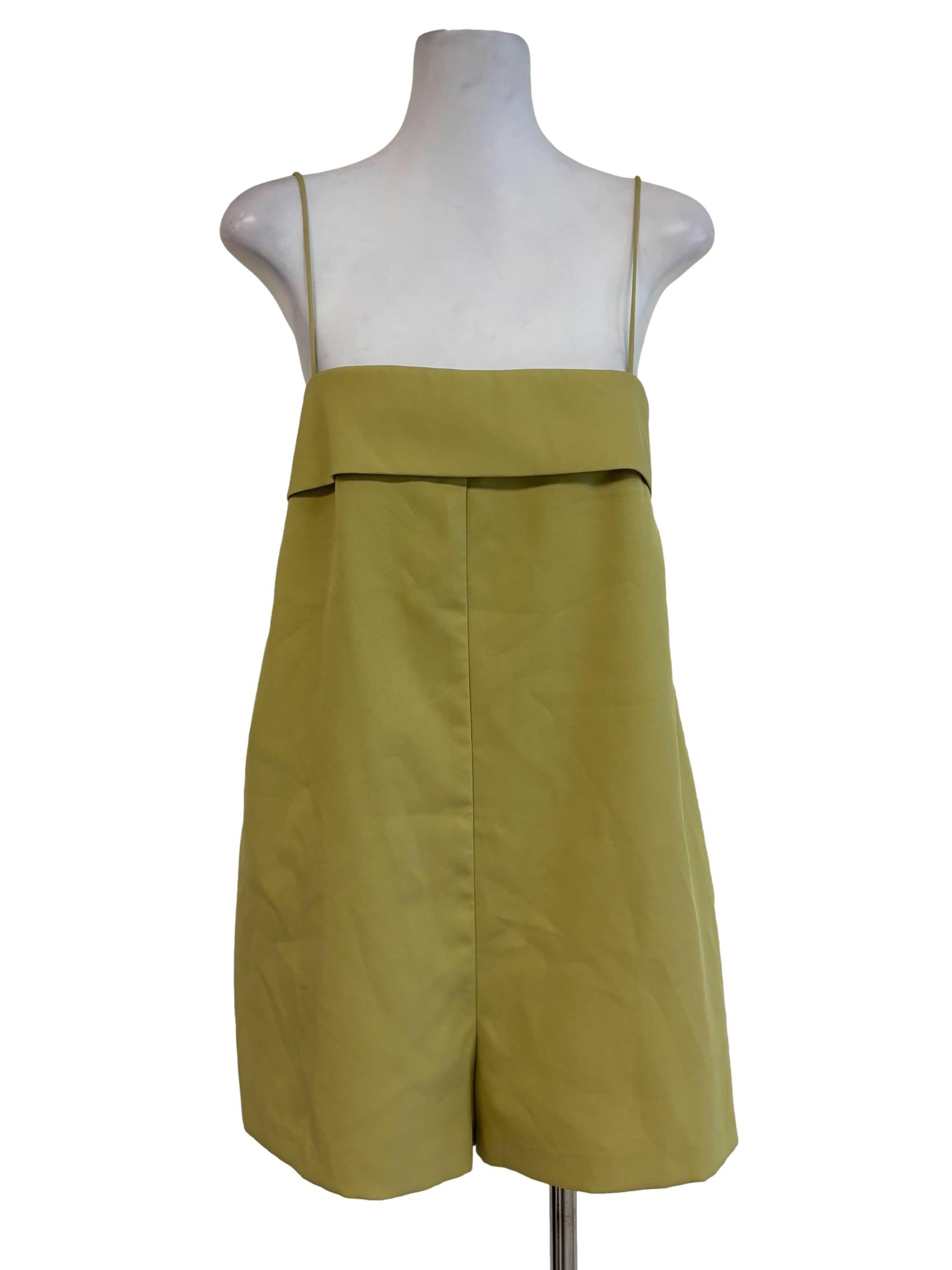 Chartreuse Spaghetti Strap Rompers