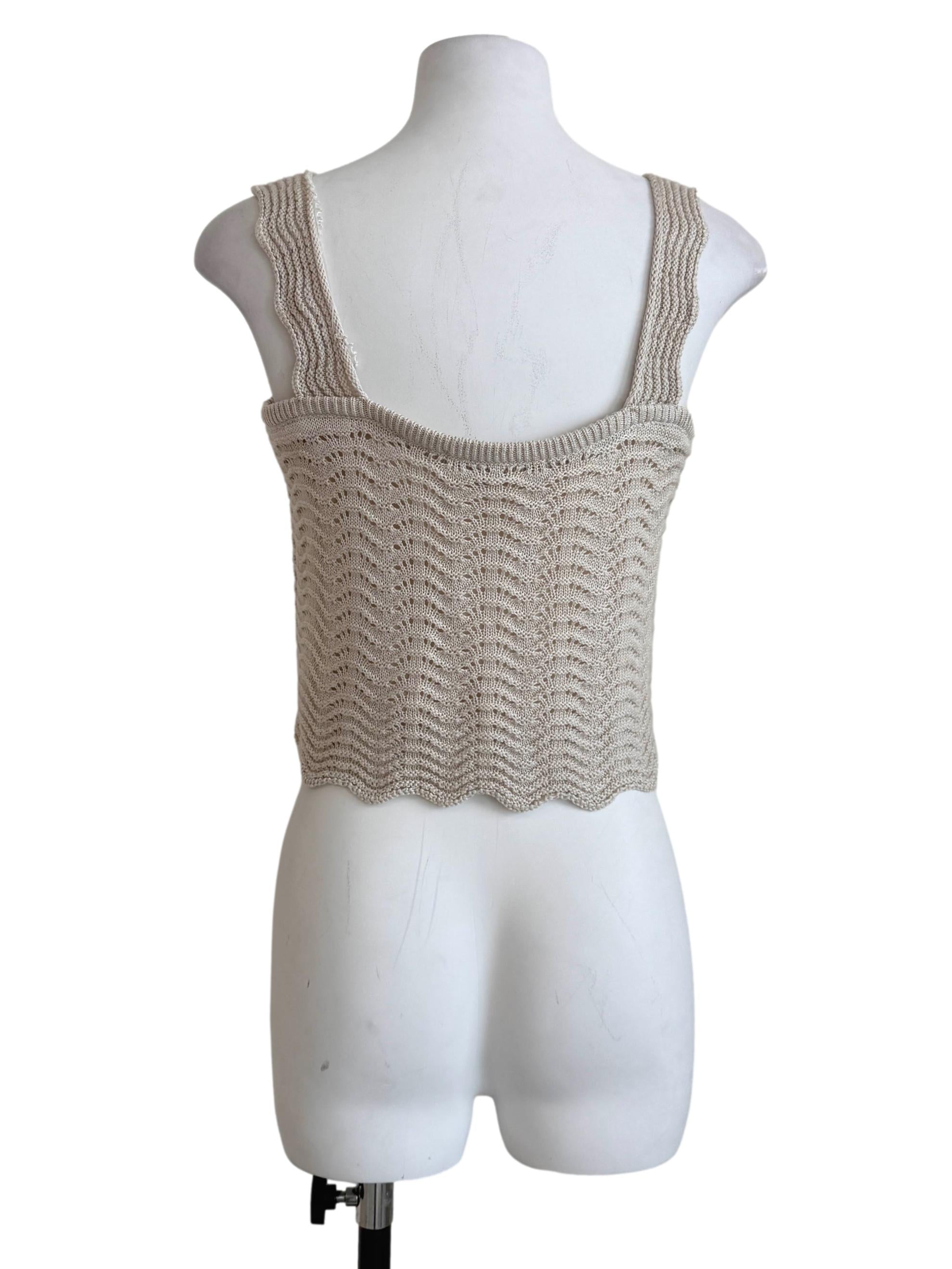 Parchment Beige Square Neck Top