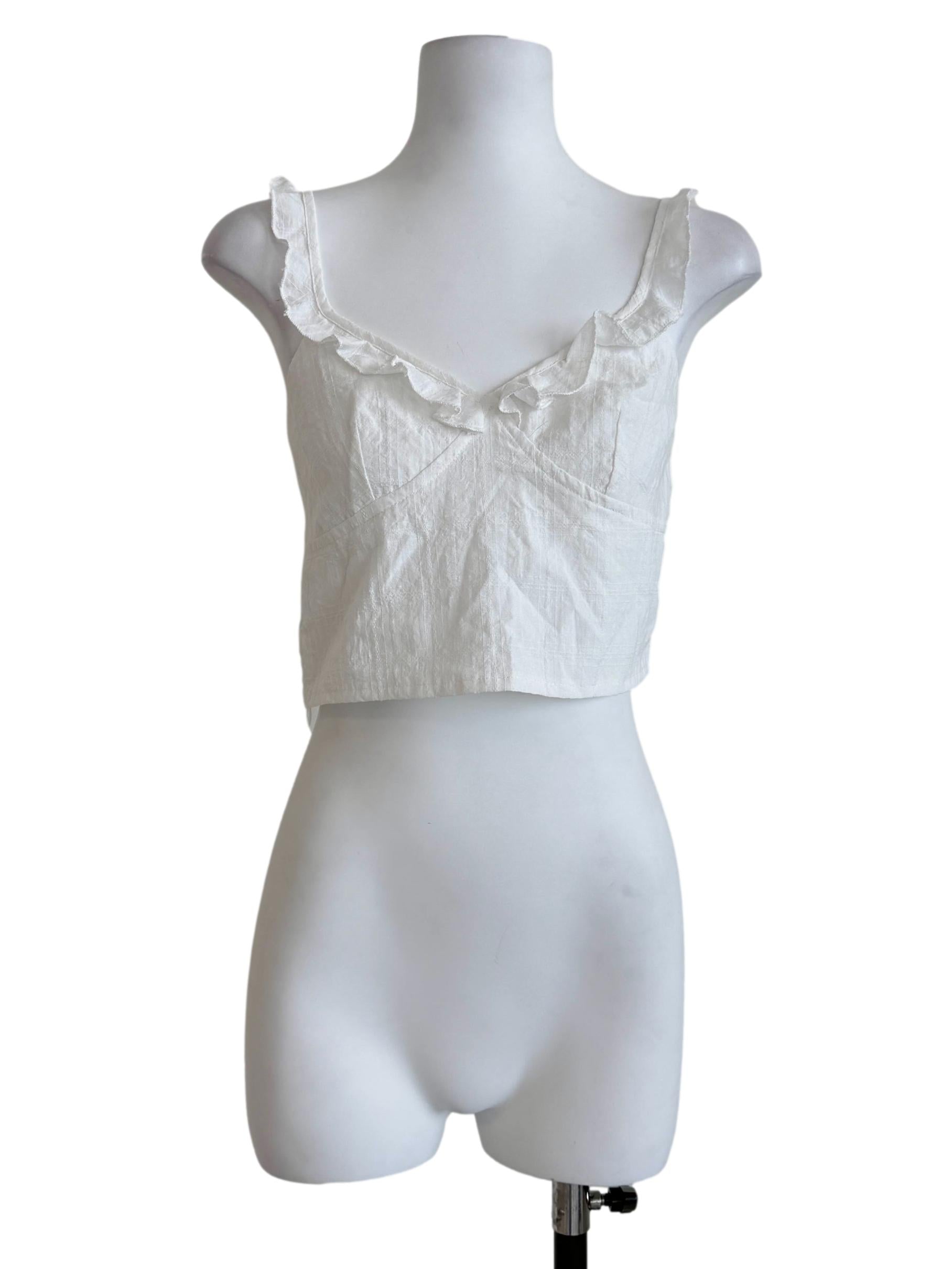 Daisy White V-Neck Top