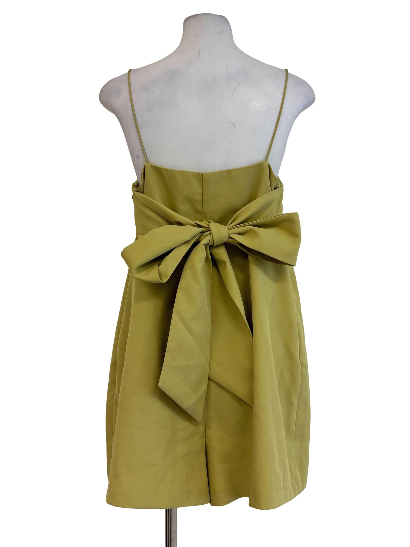 Chartreuse Spaghetti Strap Rompers