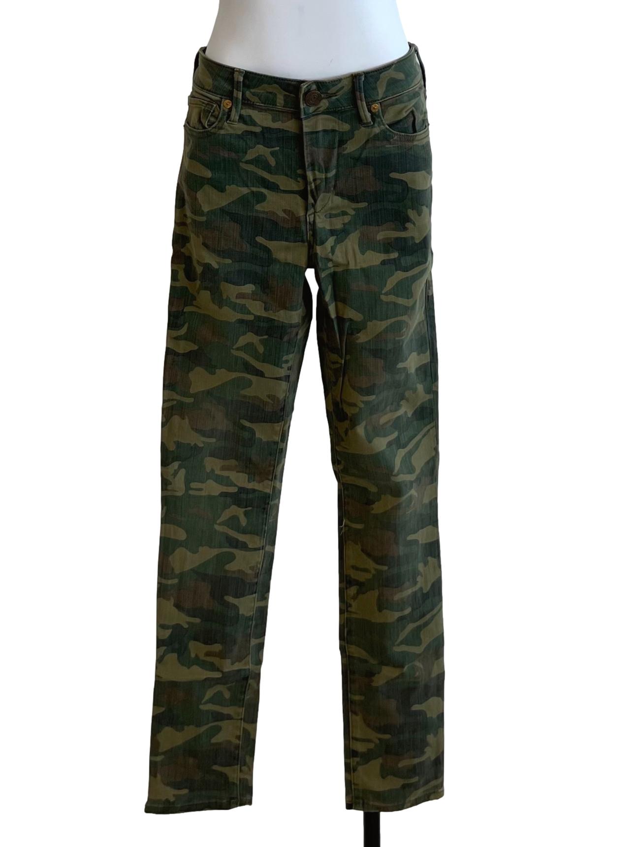 Green Camo Low-Waisted Skinny Jeans