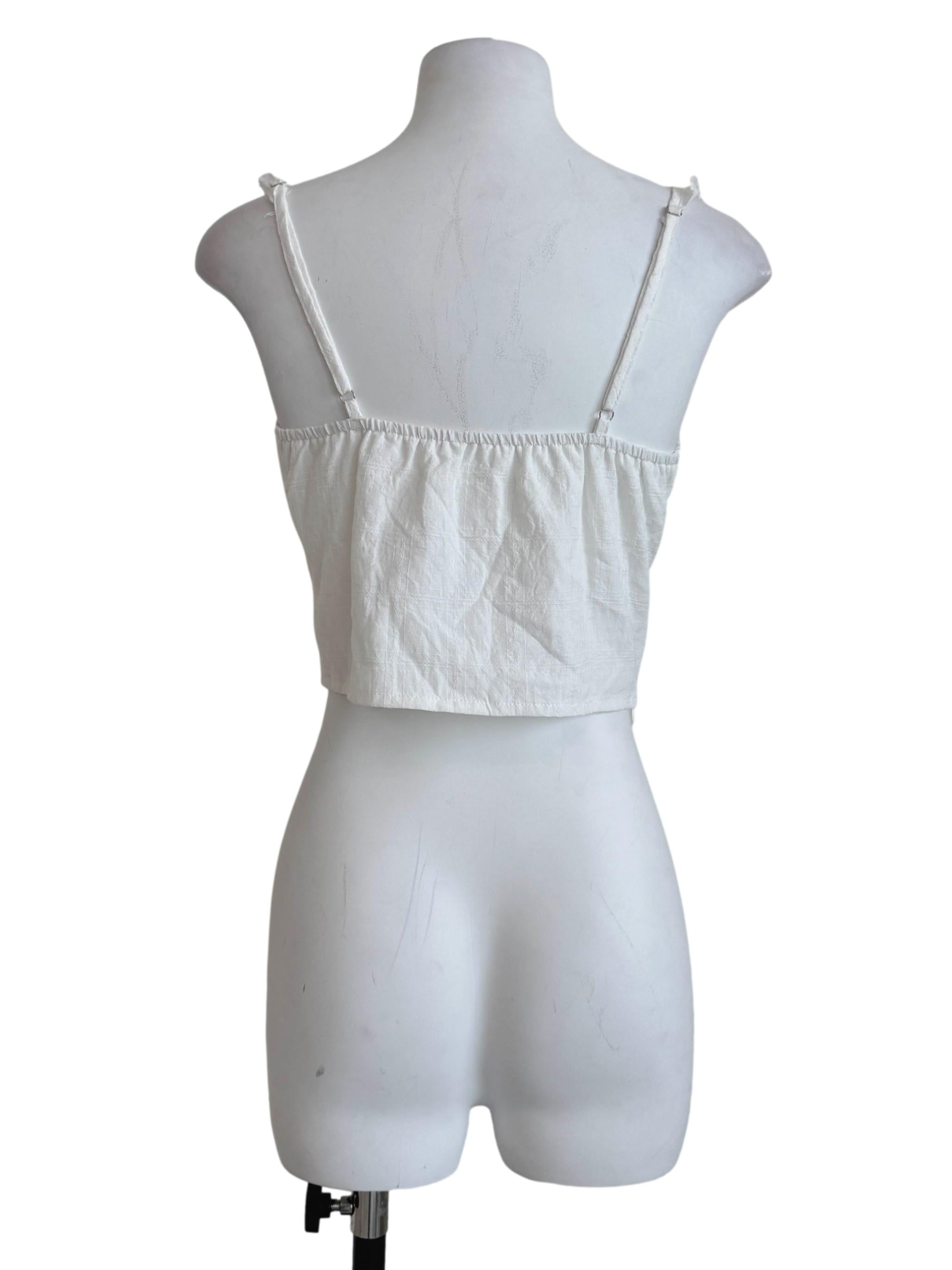 Daisy White V-Neck Top