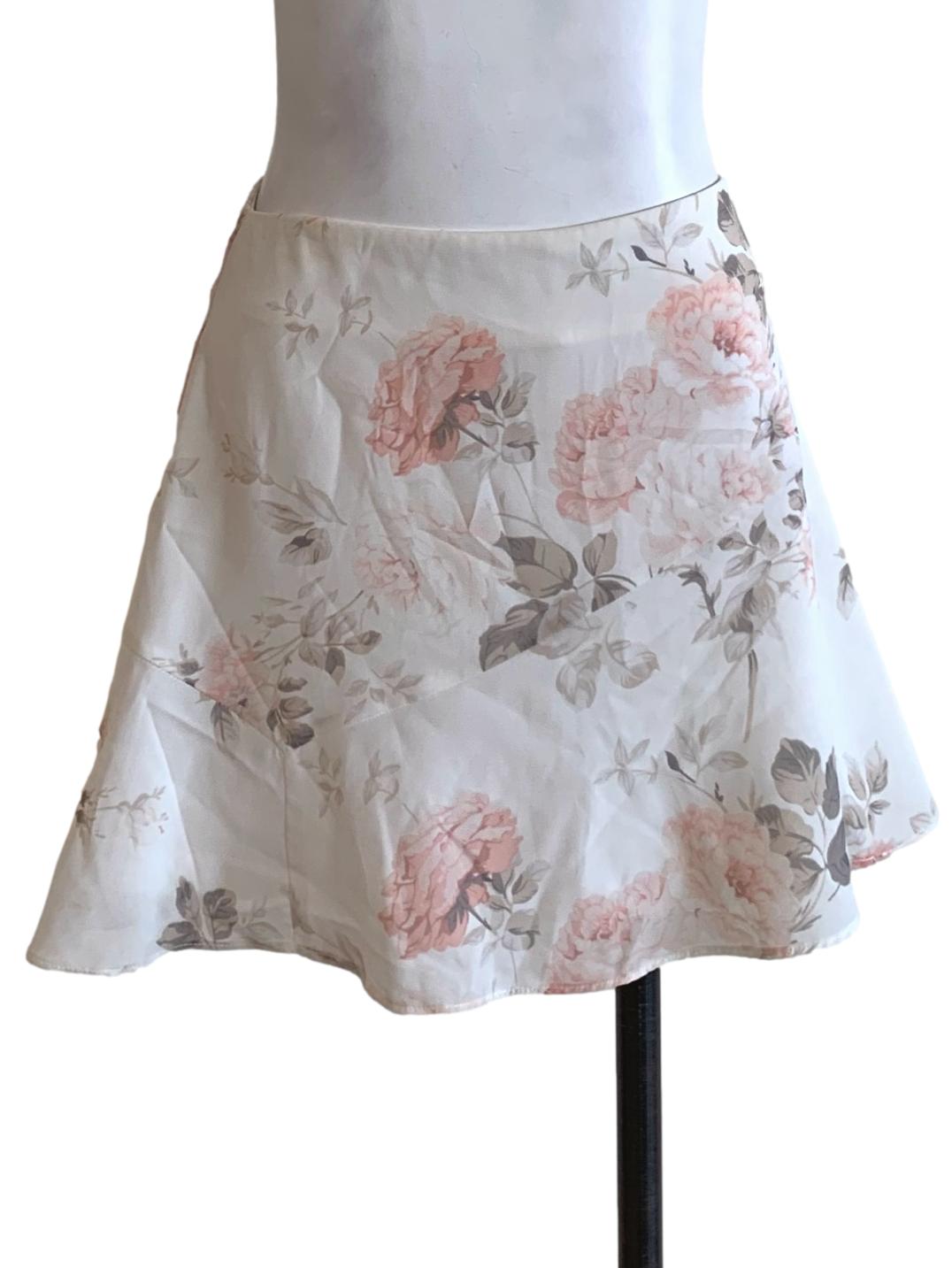 White Floral Skort