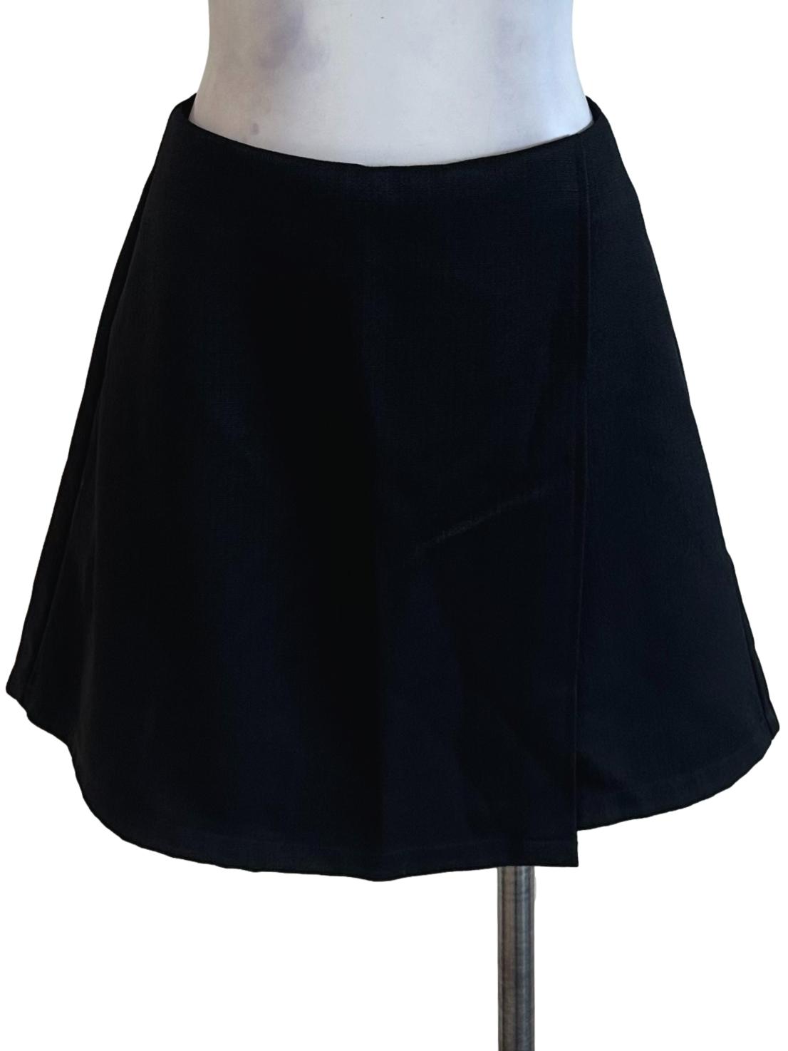 Onyx Black Textured Skorts