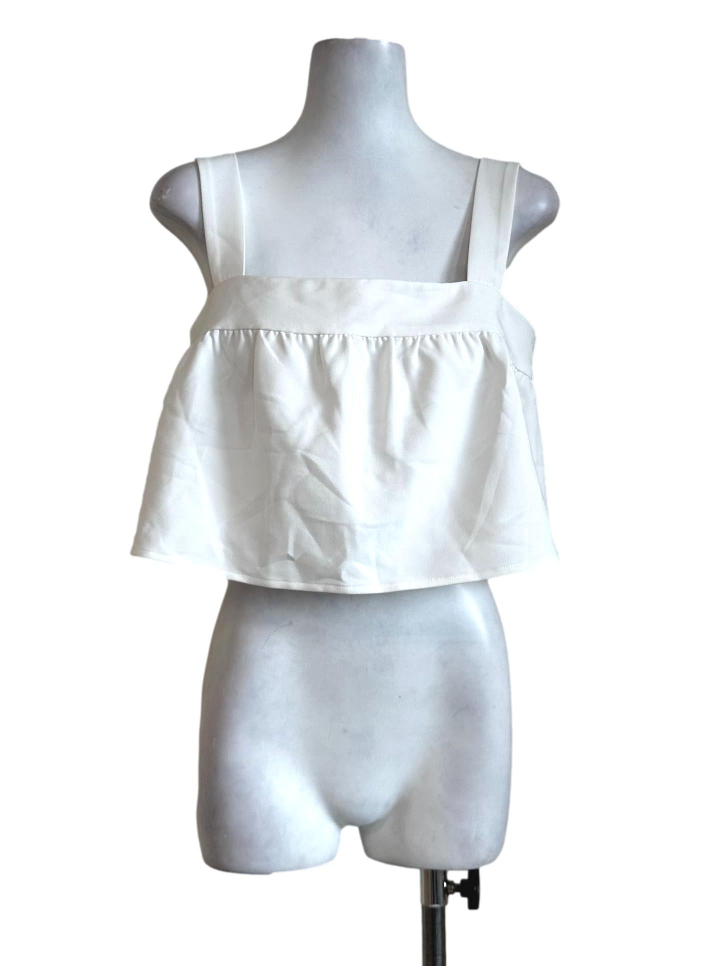 White Plain Crop Top