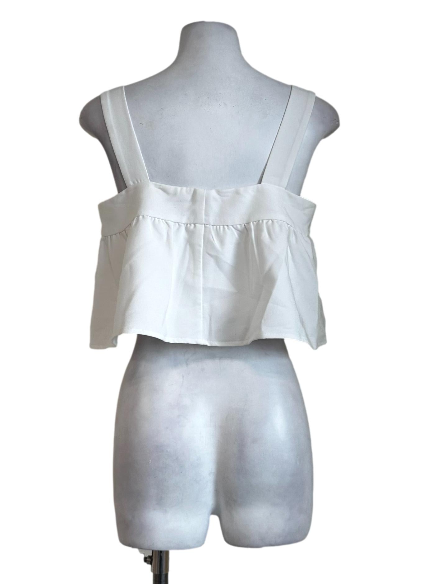 White Plain Crop Top