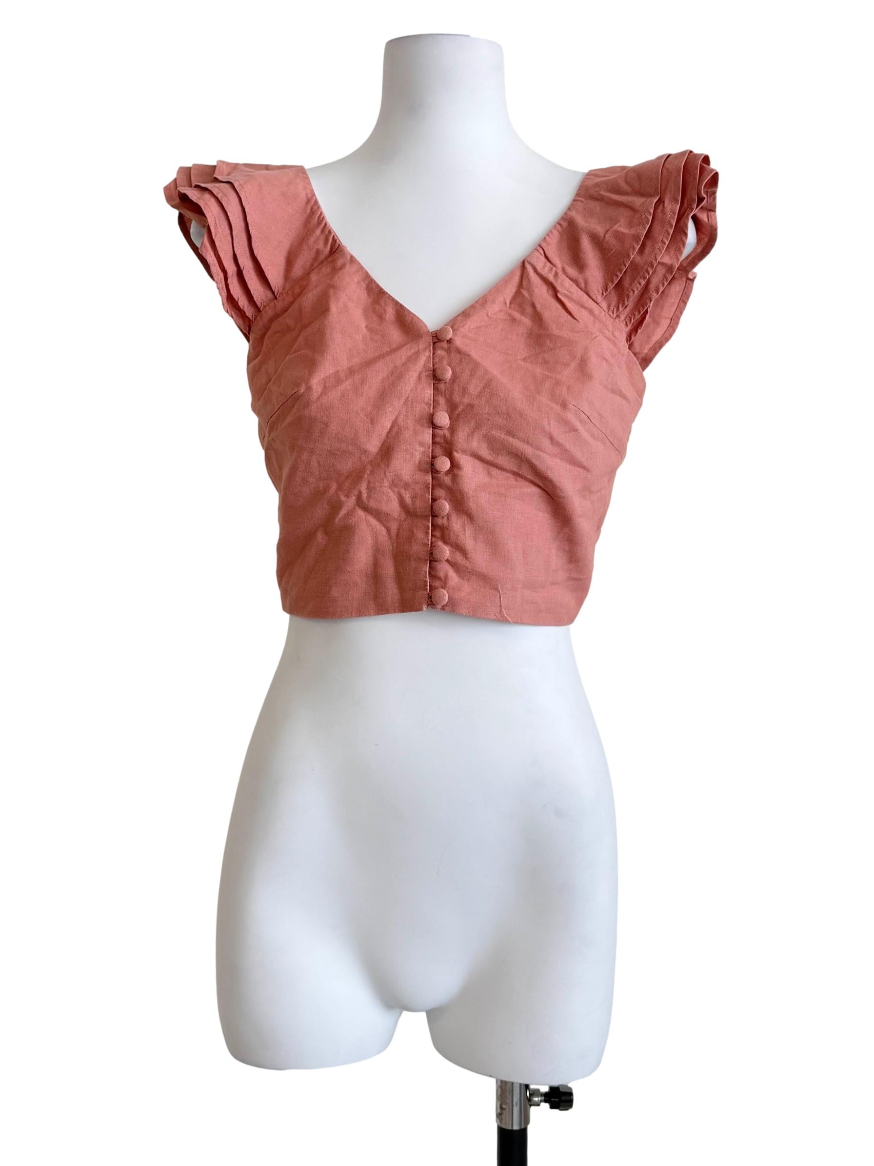 Watermelon Pink V-Neck Top