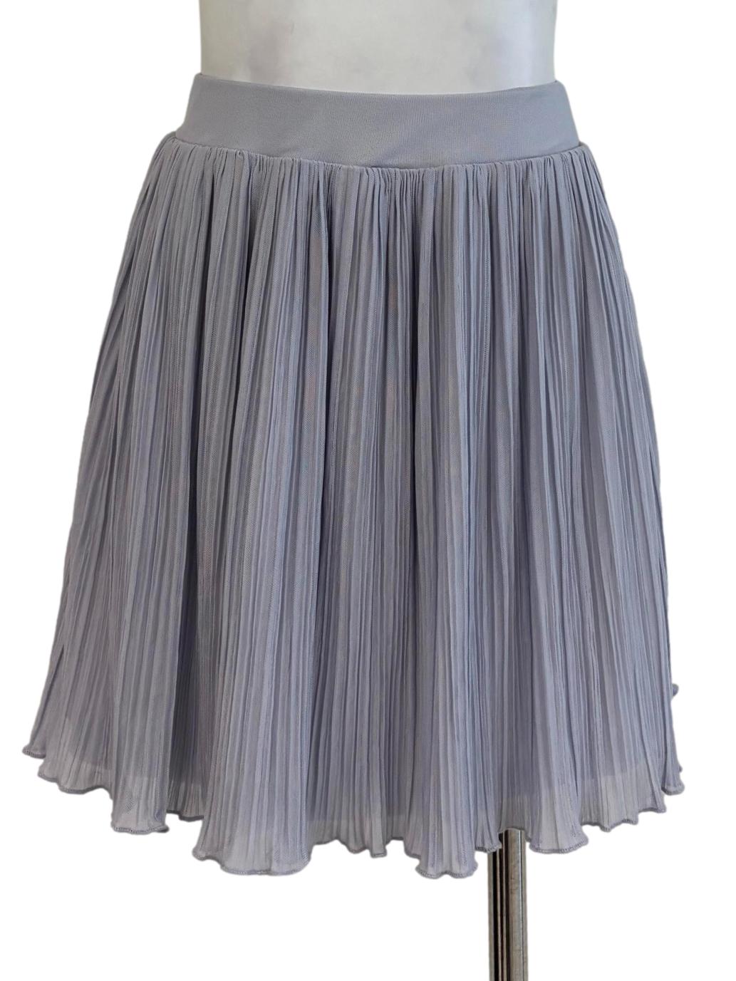 Sky Blue Pleated Mini Skirt
