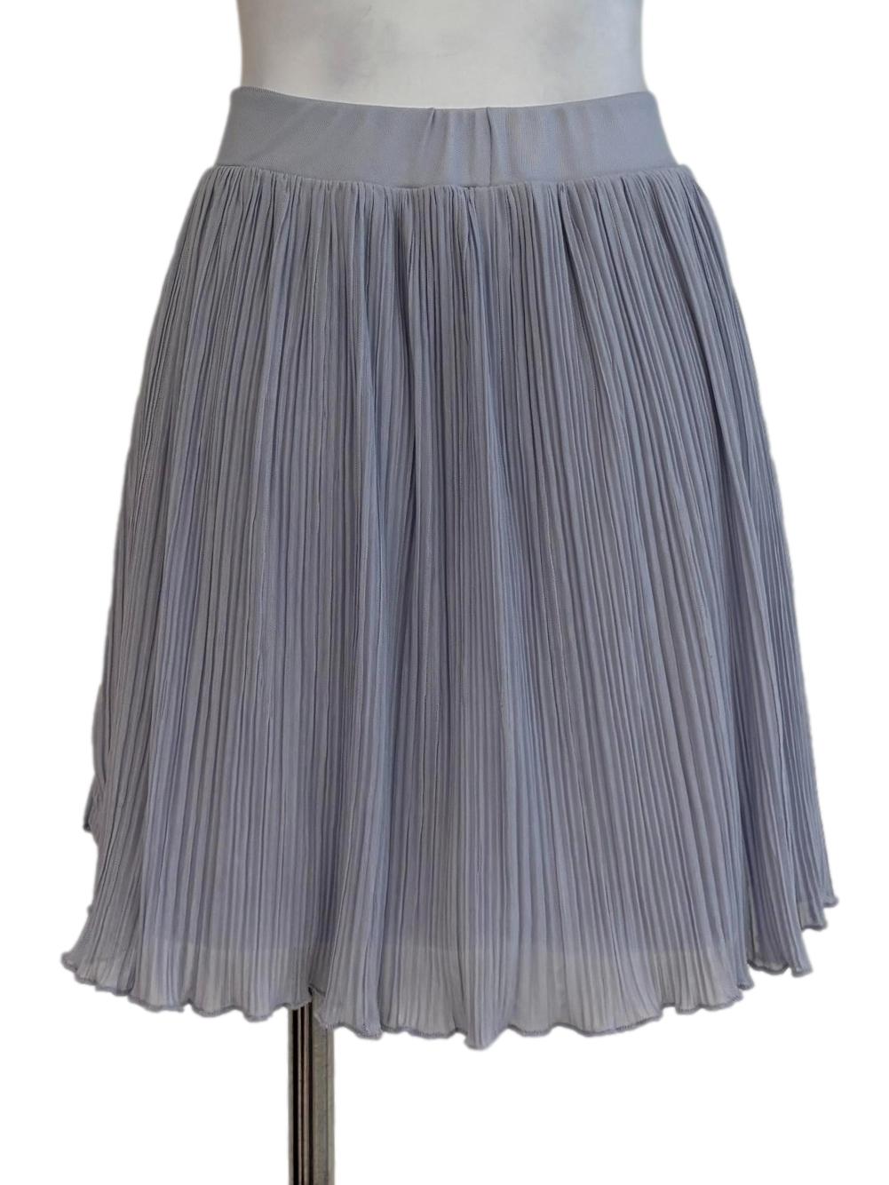Sky Blue Pleated Mini Skirt