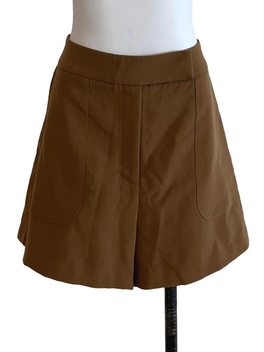 Brown Stitch Detail Shorts OSN