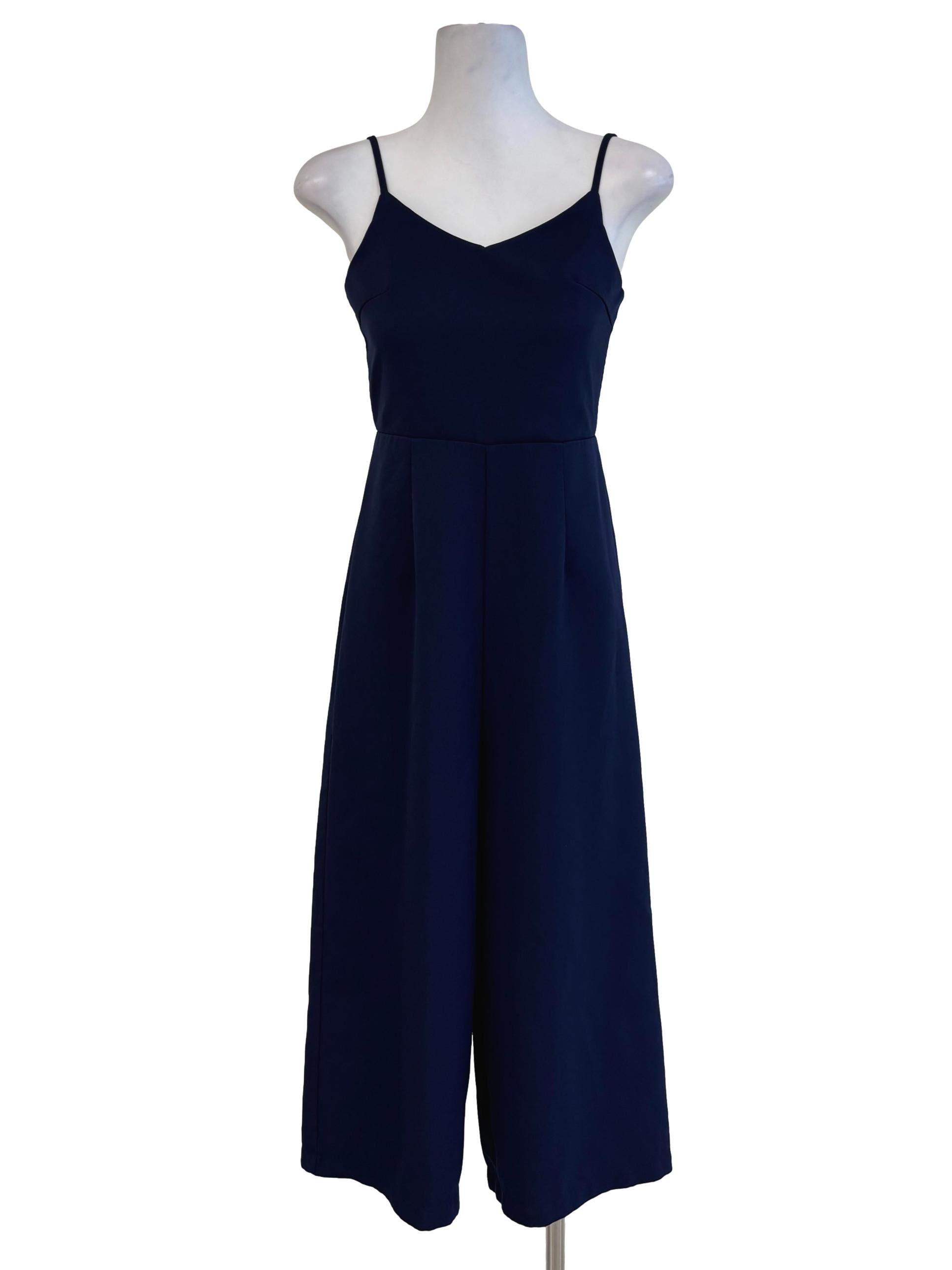 Navy Blue Spaghetti Strap Jumpsuit