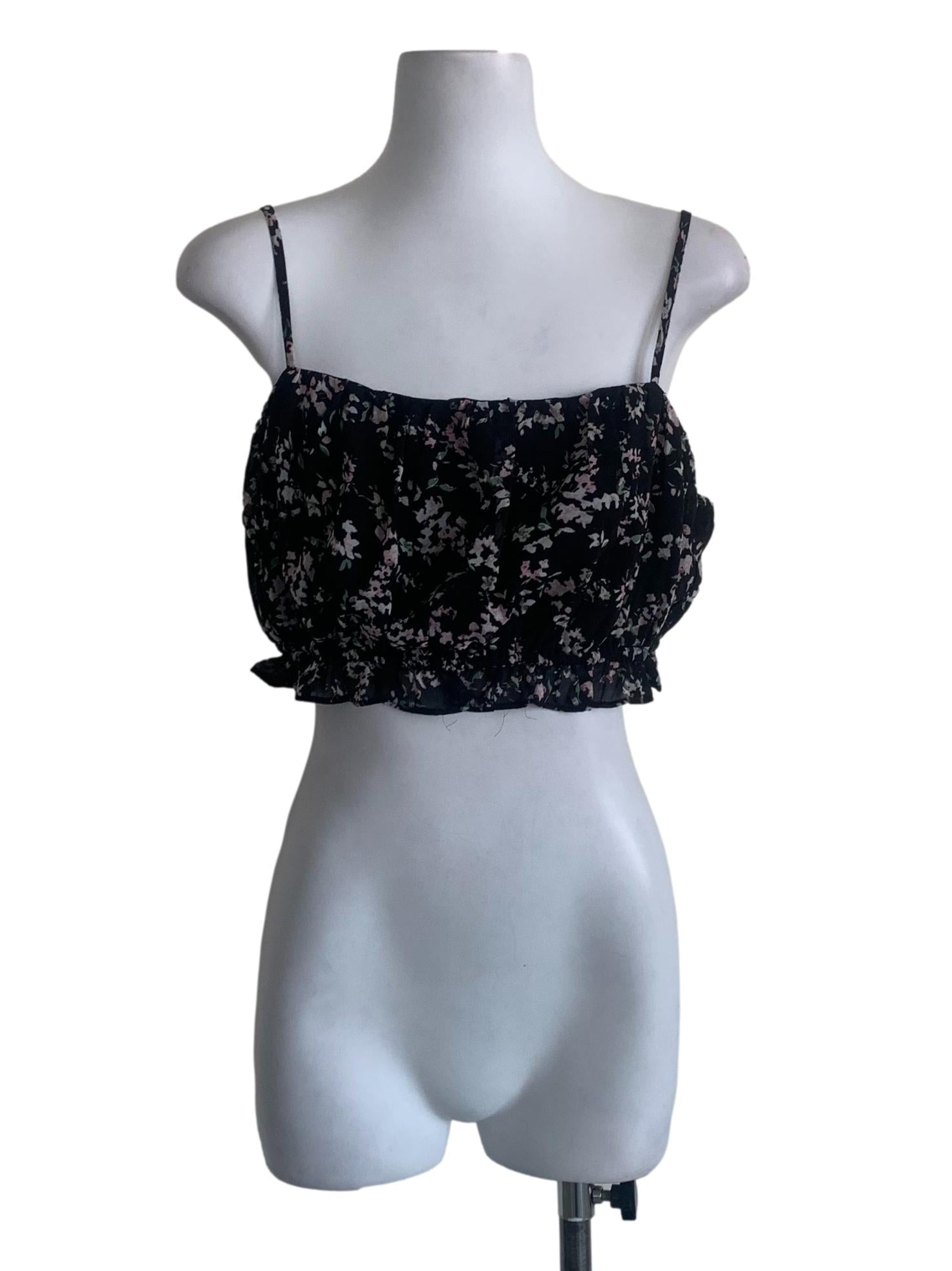 Black floral Pattern Top