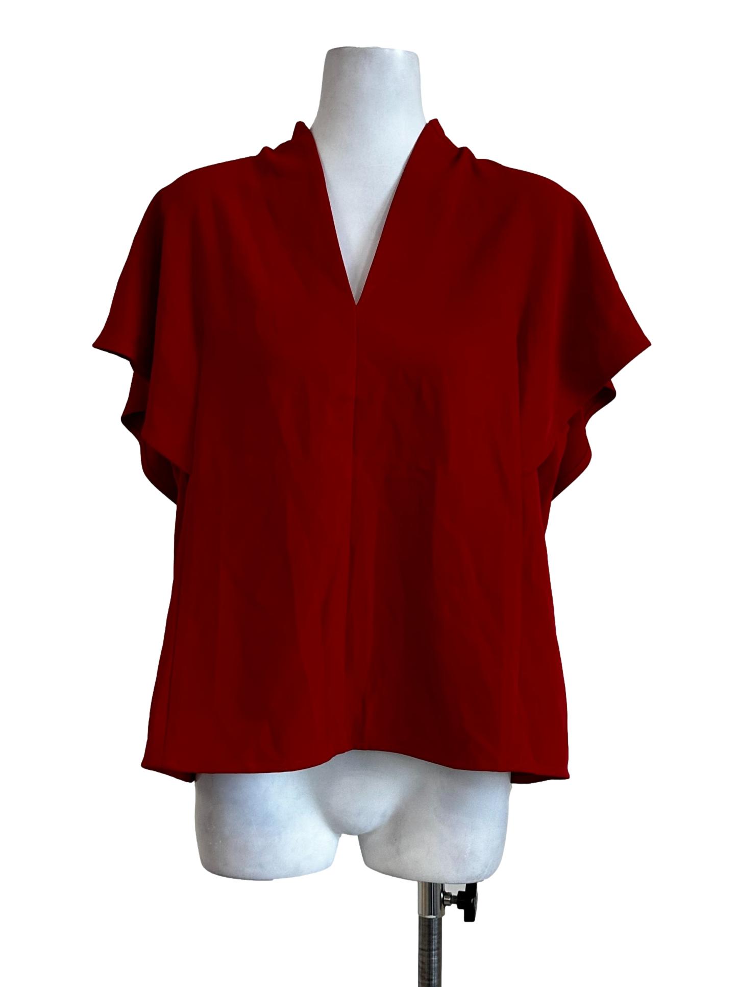 Red Plain Blouses LB