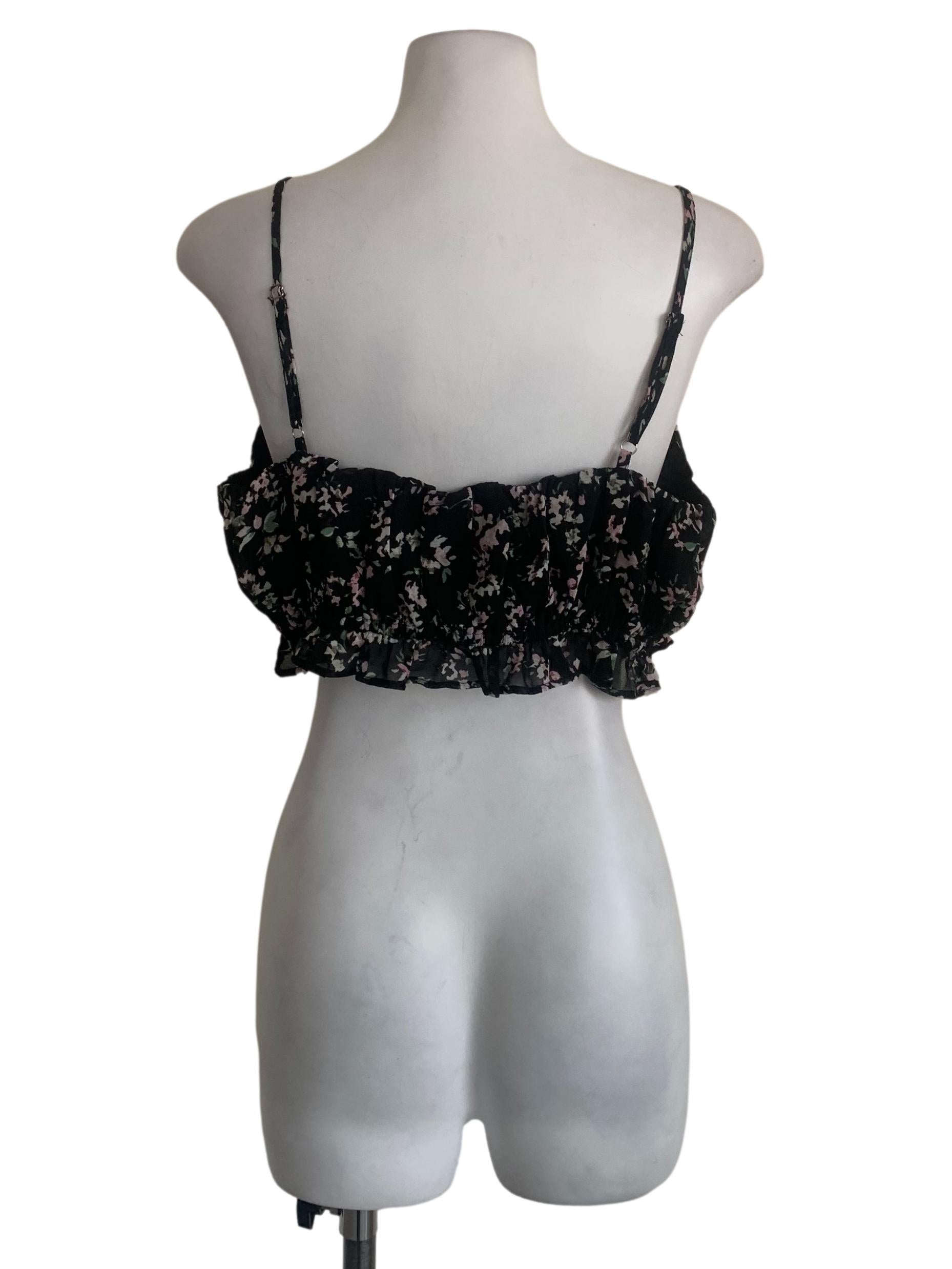 Black floral Pattern Top