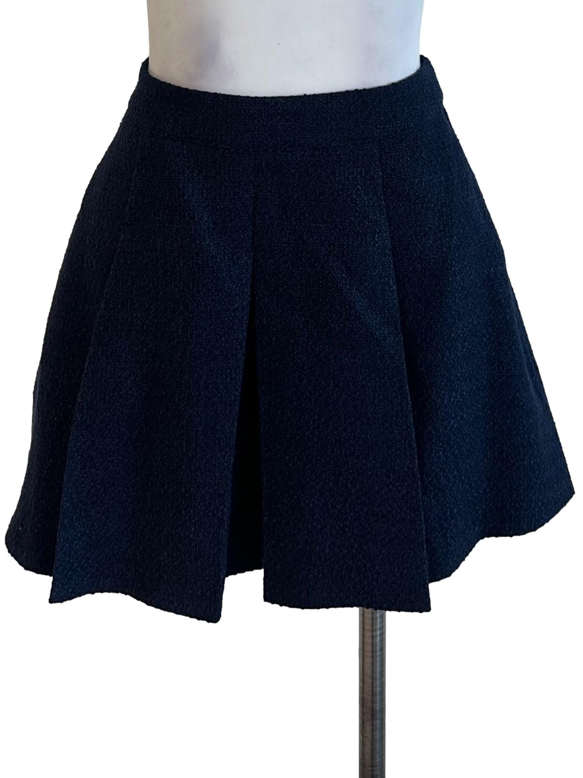 Navy Blue Box Pleated Skorts