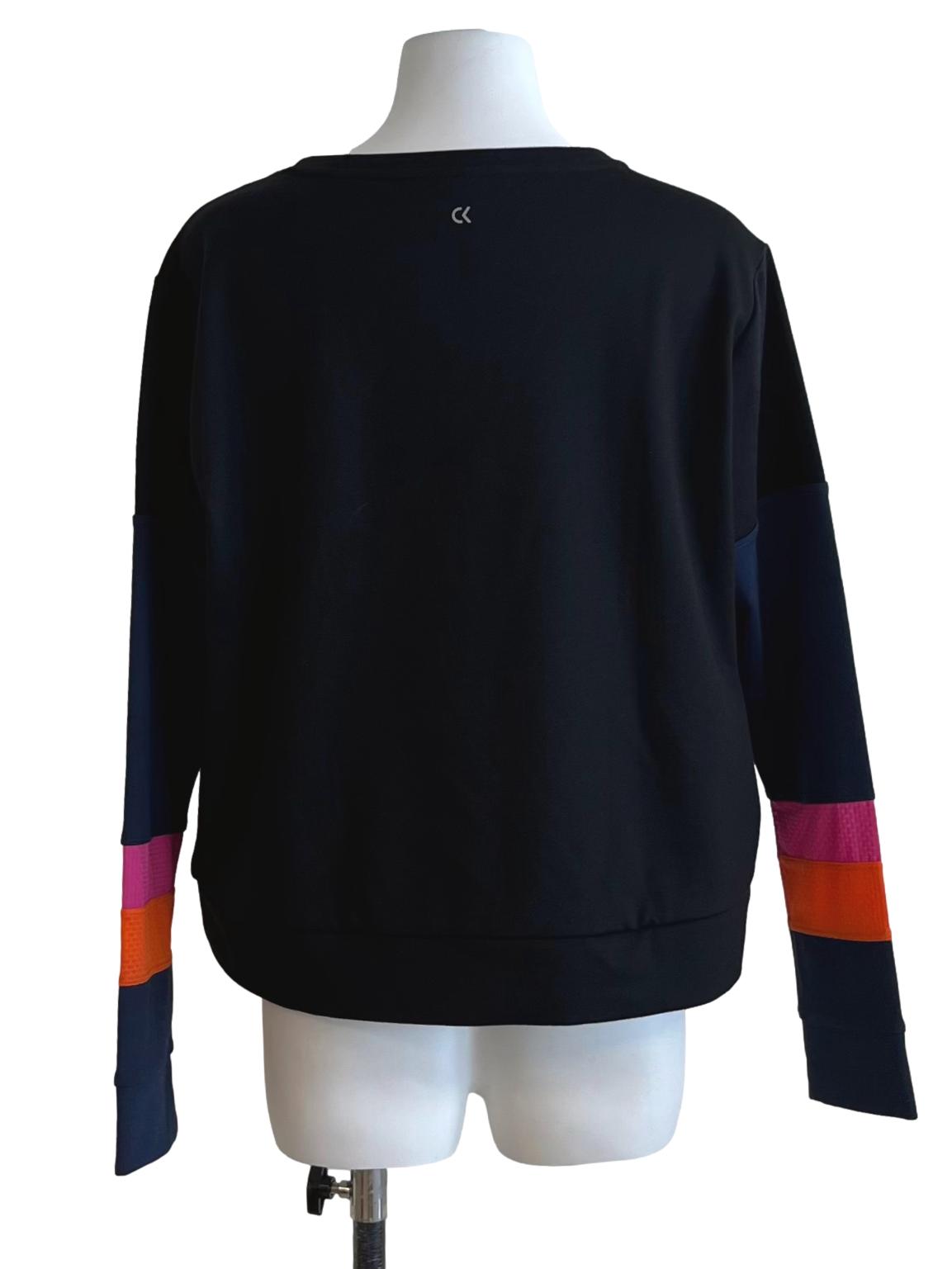 Black Colorblock Crew Neck Sweatshirt