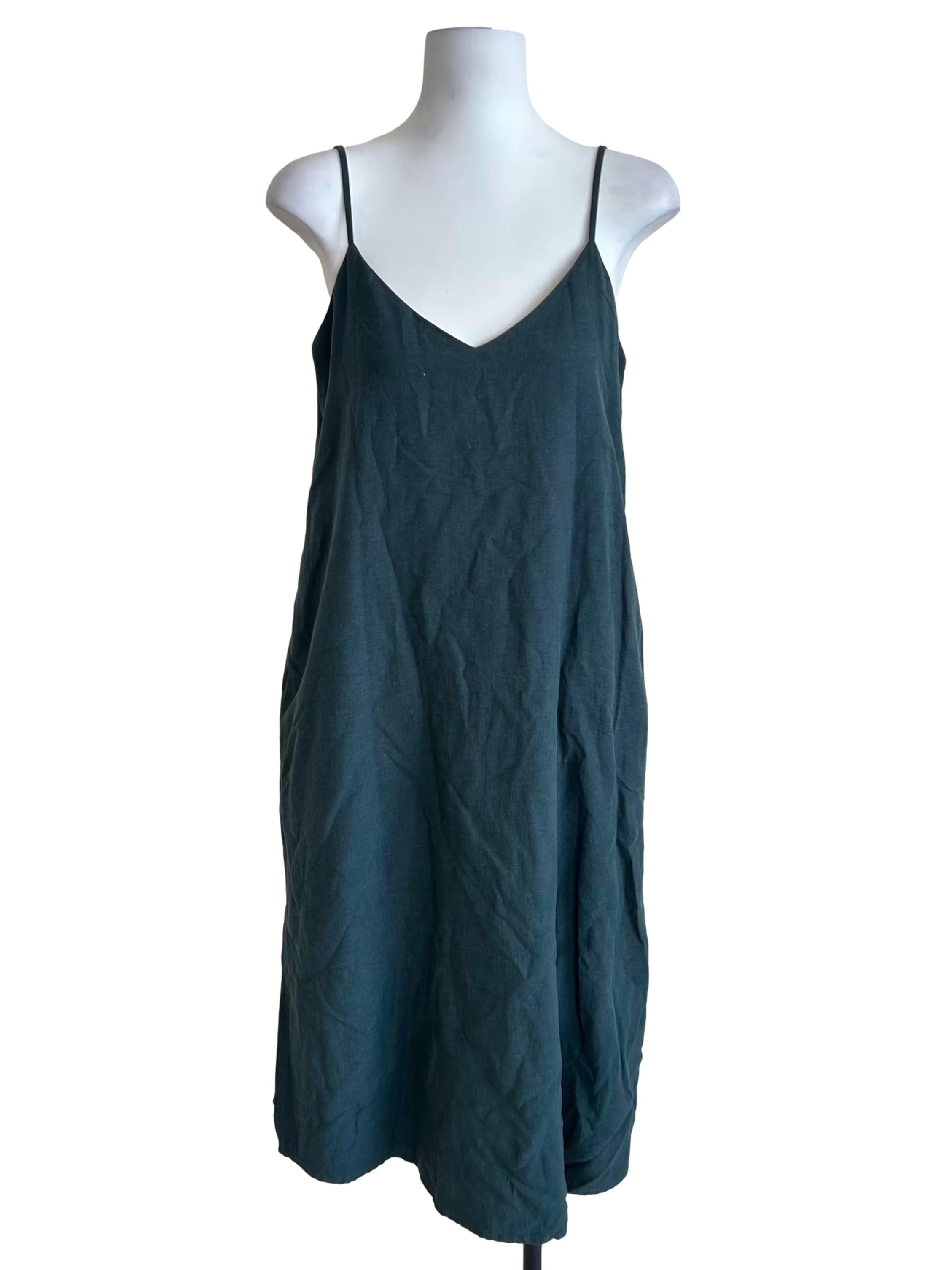 Dark Green Spaghetti Strap Slip Dress