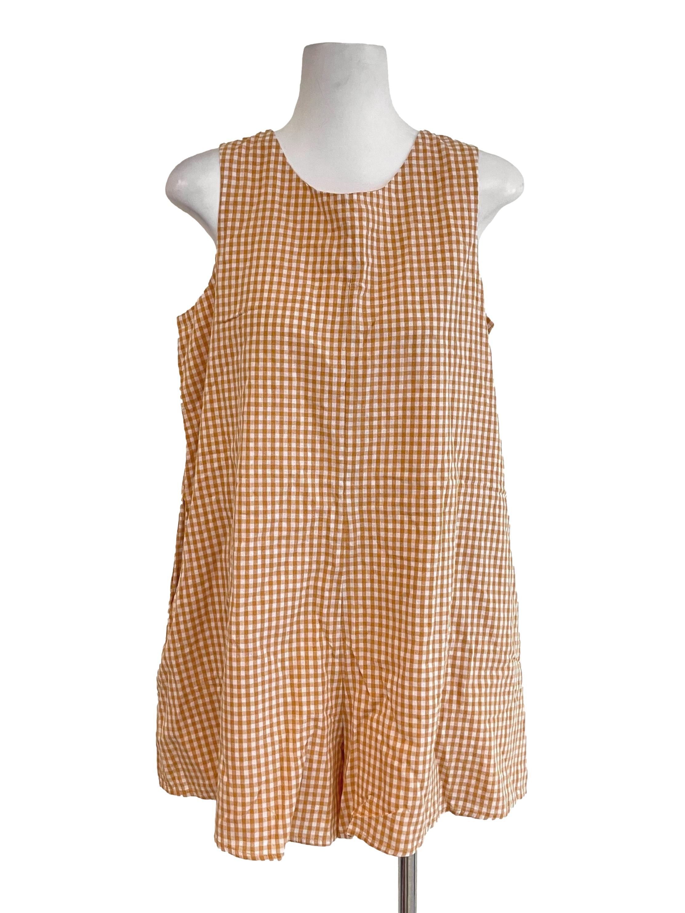 Fire Gingham Baggy Romper LB