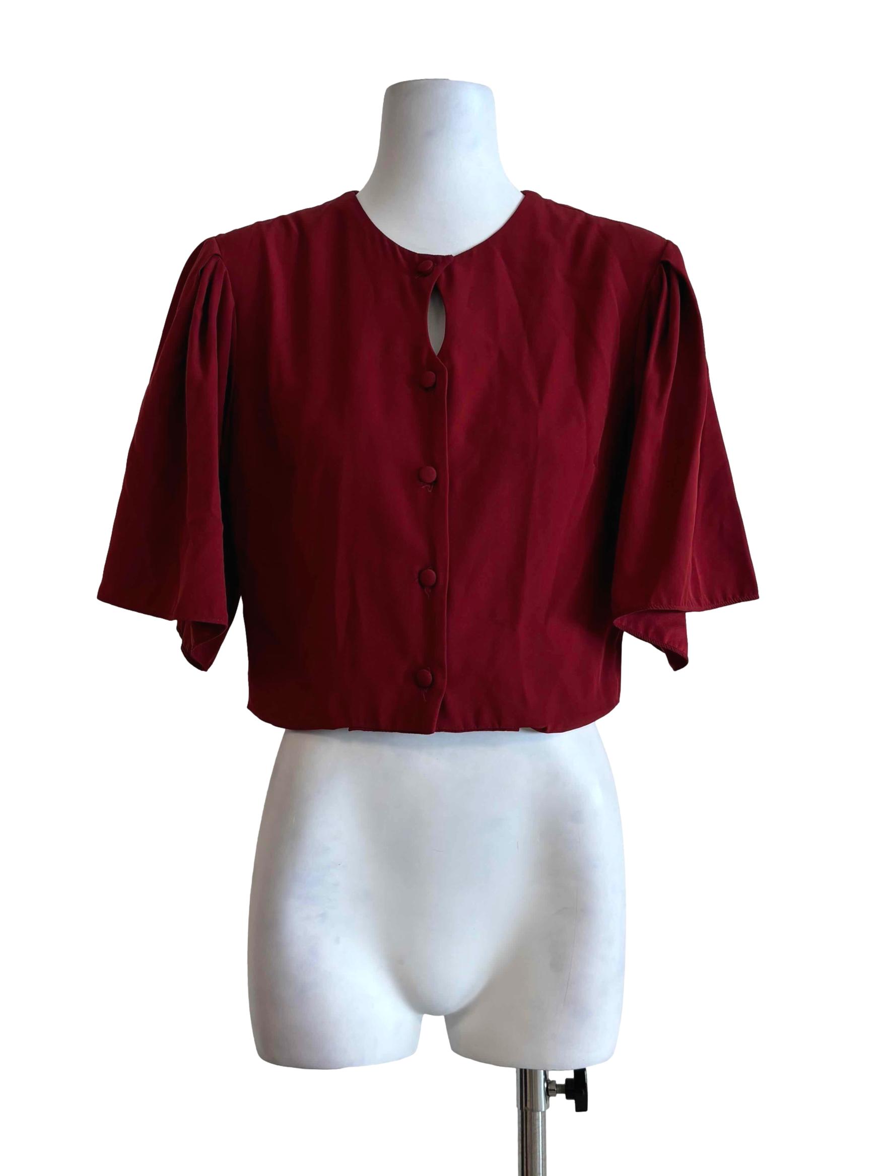 Carmine Short Sleeve Buttoned Top