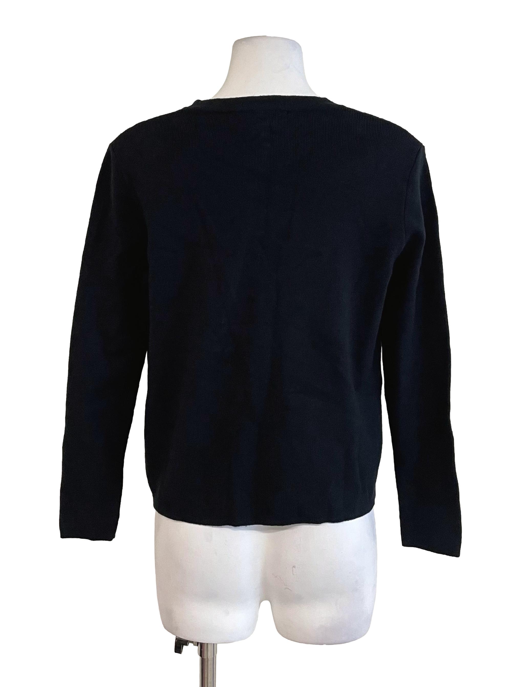 Black V Neck Cardigan LB