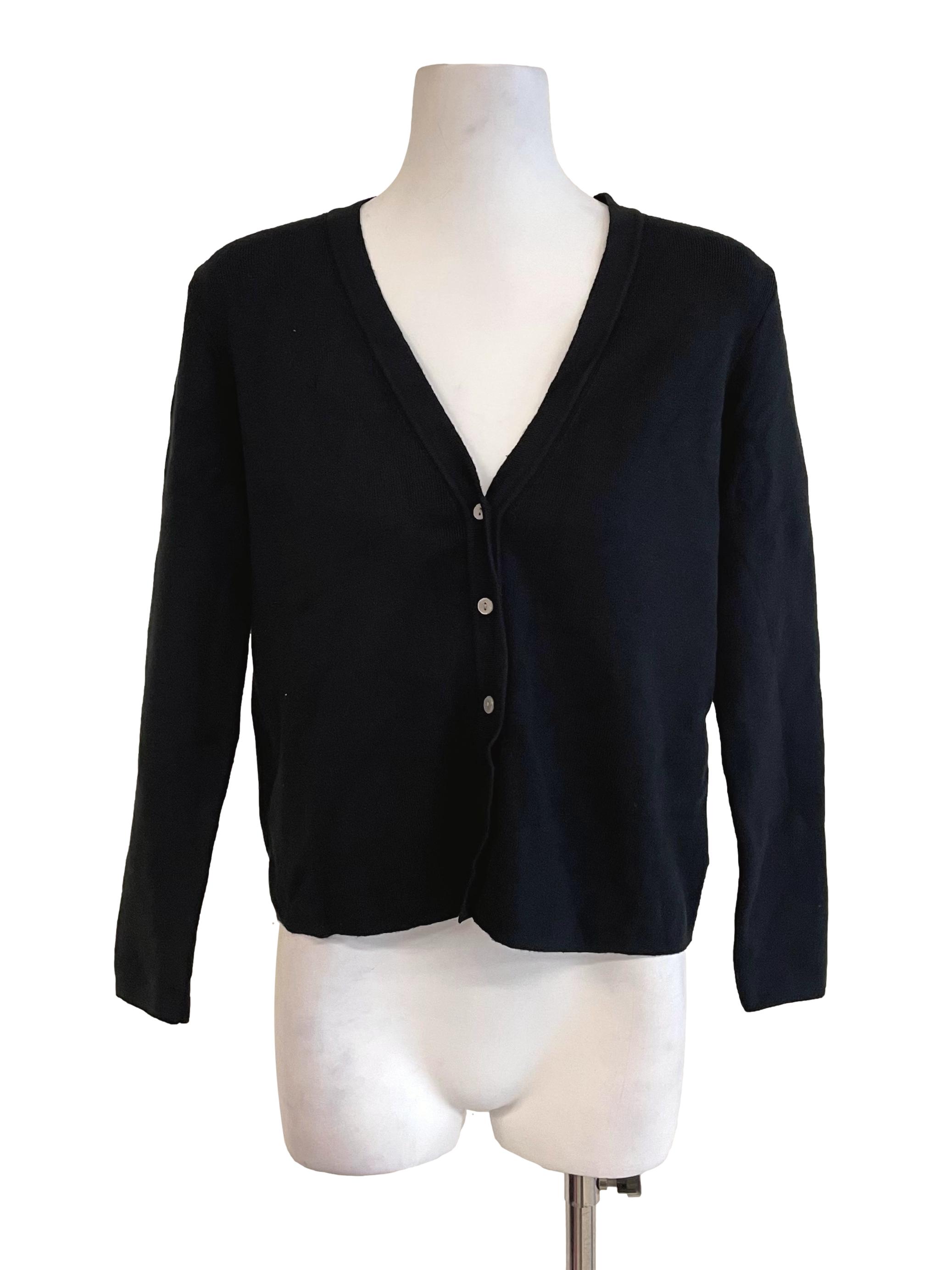 Black V Neck Cardigan LB