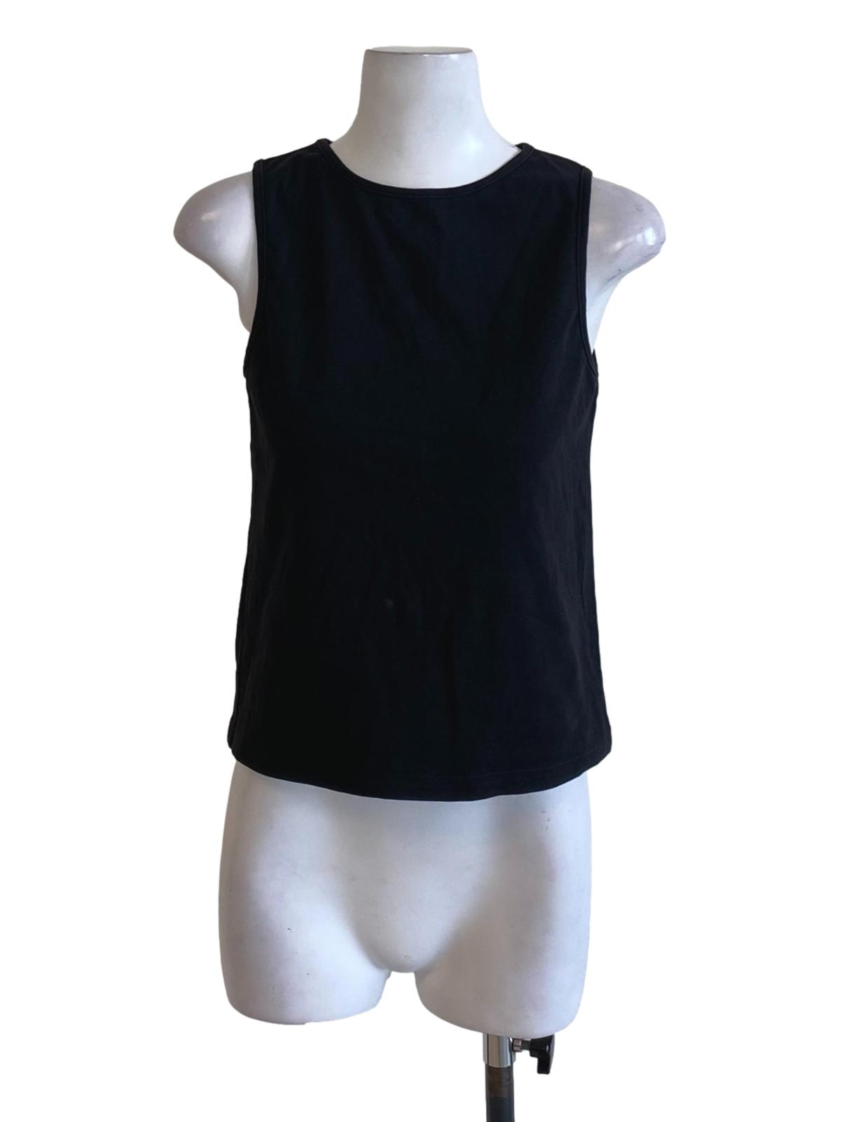 Matte Black Round Neck Sleeveless Tank Top