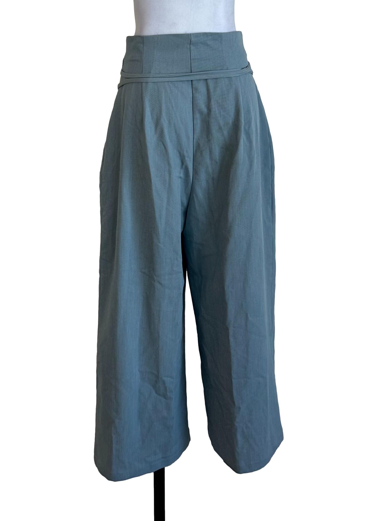 Turqoise Green Plain Long Pants