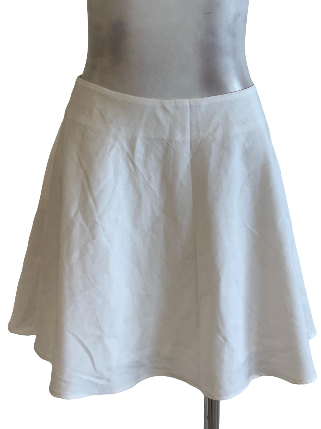 White Flip Mini Skirt